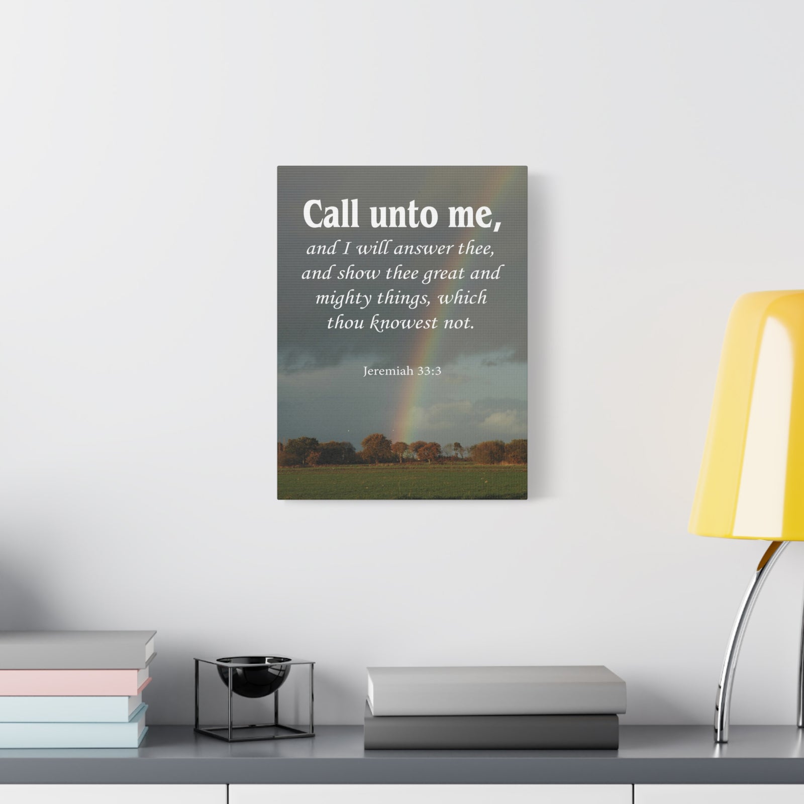 Scripture Canvas Call Unto Me Jeremiah 33:3 Christian Wall Art Bible Verse Print Ready to Hang-Express Your Love Gifts