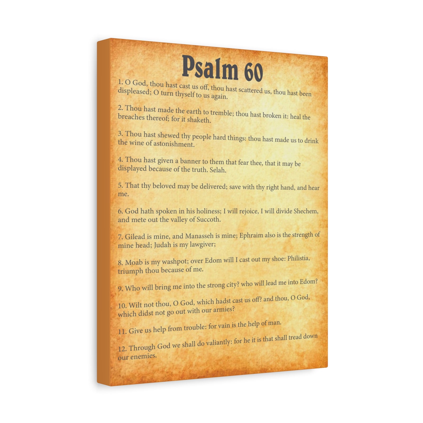 Scripture Walls Psalm 60:12 Gold Bible Chapter Canvas Christian Wall Art Ready to Hang-Express Your Love Gifts