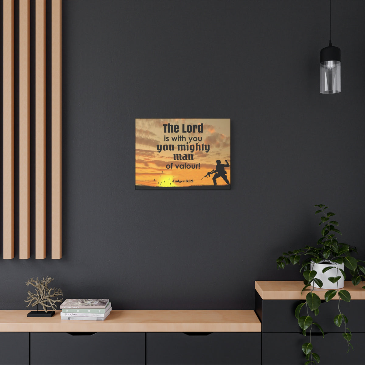 Scripture Wall Lord is with You Judges 6:12 Bible Chapter Canvas Christian Wall Art Ready to Hang-Express Your Love Gifts