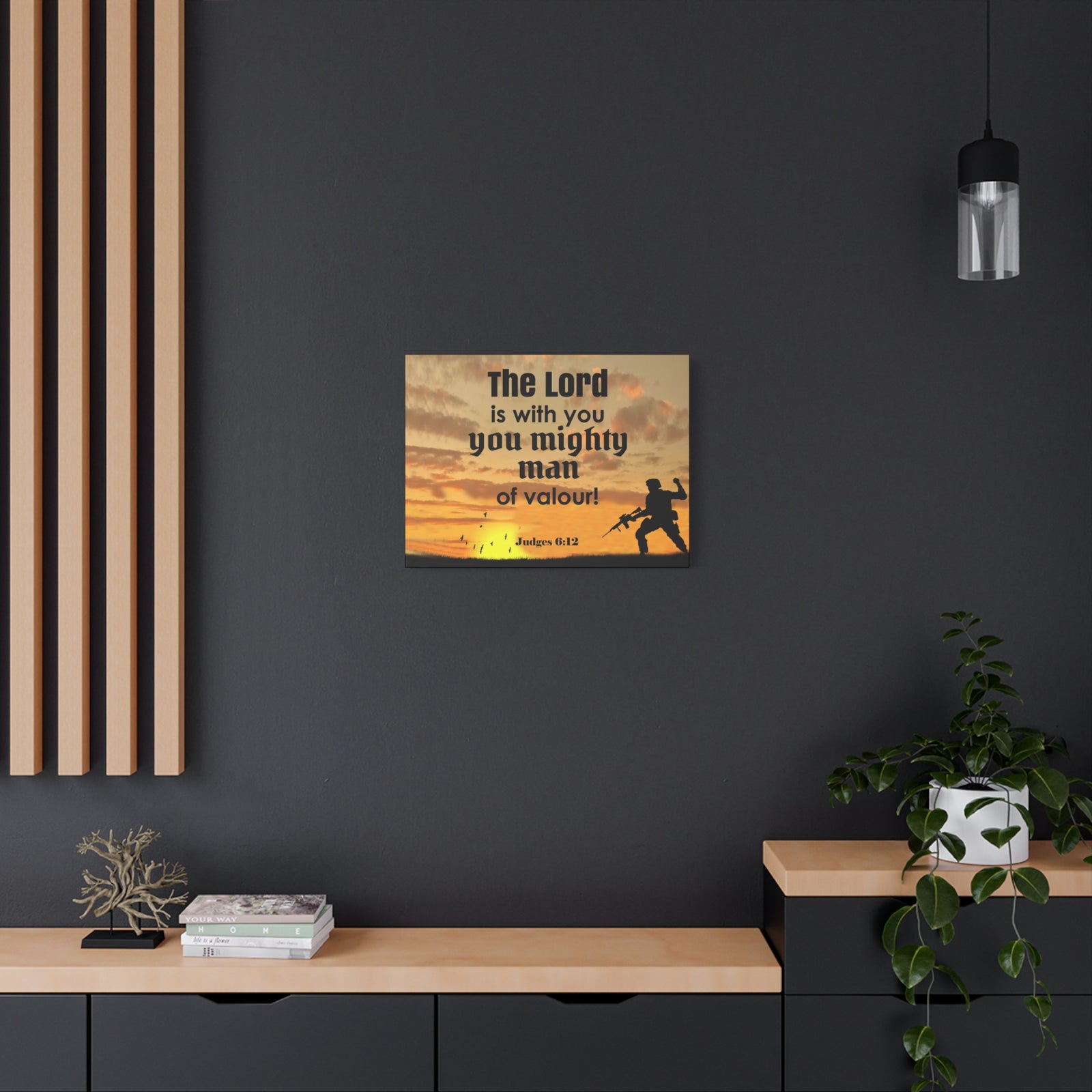 Scripture Wall Lord is with You Judges 6:12 Bible Chapter Canvas Christian Wall Art Ready to Hang-Express Your Love Gifts