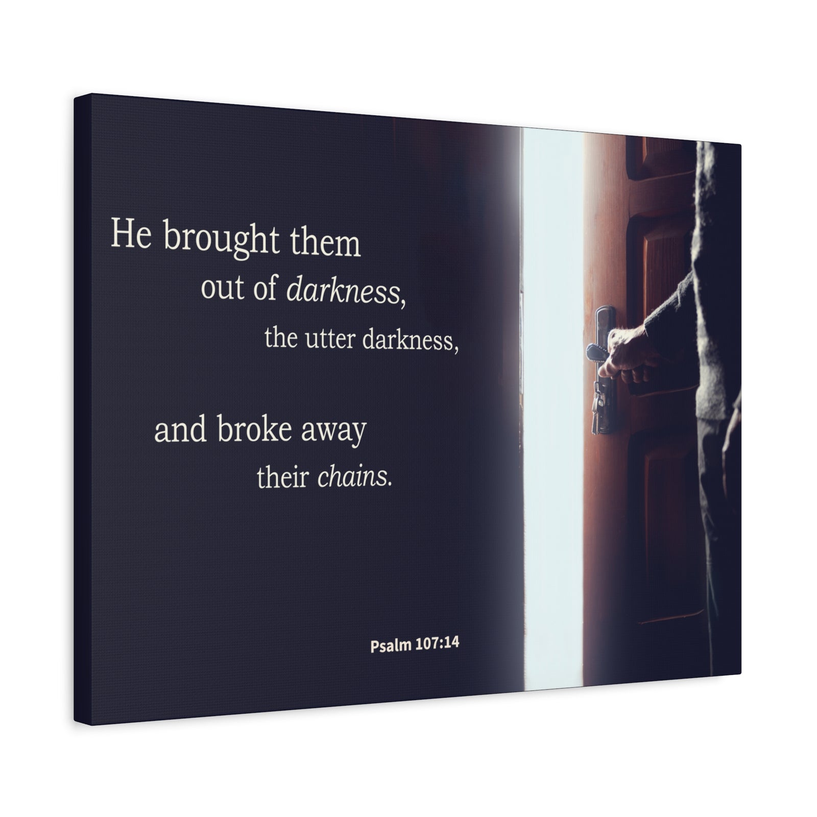 Scripture Walls He Brought Them Psalm 107:14 Bible Verse Canvas Christian Wall Art Ready to Hang-Express Your Love Gifts