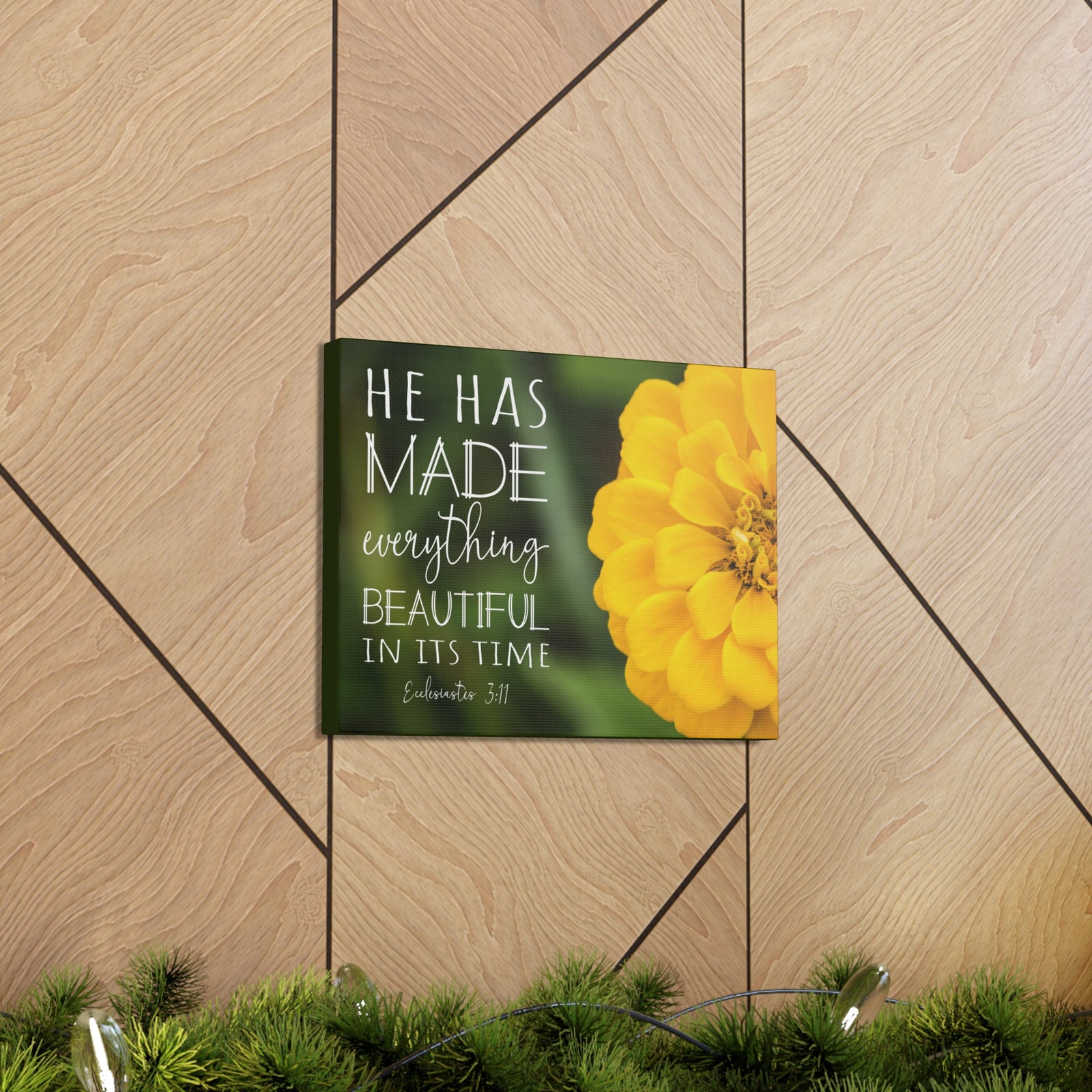 Scripture Walls Beautiful In Its Time Ecclesiastes 3:11 Bible Verse Canvas Christian Wall Art Ready to Hang-Express Your Love Gifts