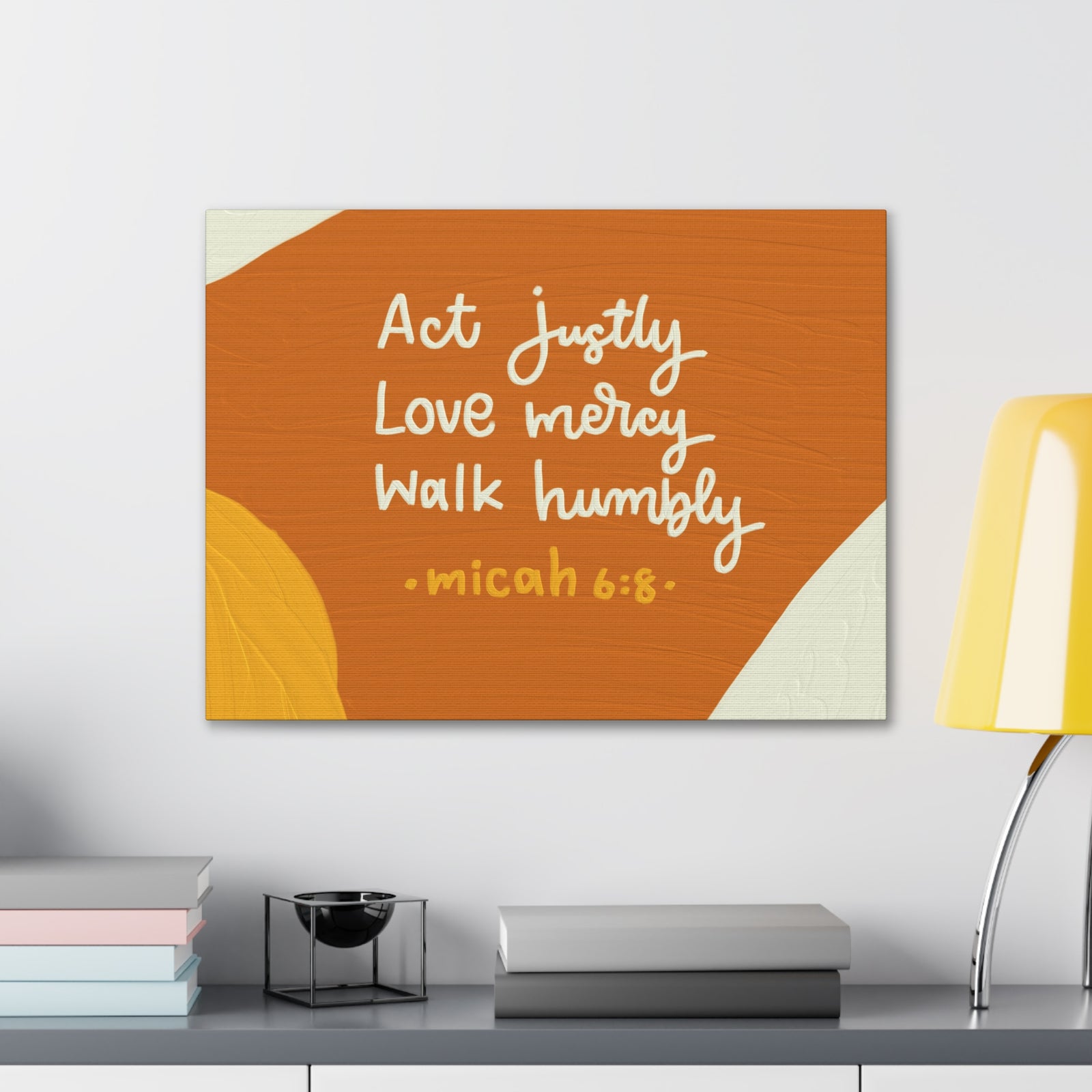 Scripture Canvas Act Justly Micah 6:8 Wall Art Bible Verse Print Ready to Hang-Express Your Love Gifts