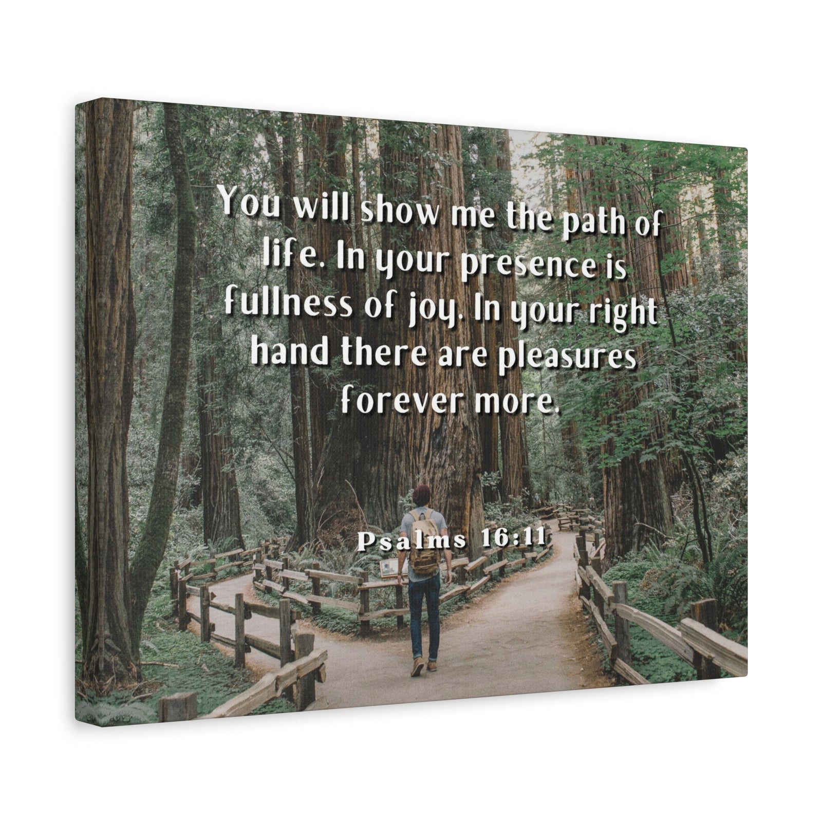 Scripture Canvas Path Of Life Psalms 16:11 Christian Wall Art Bible Verse Print Ready to Hang-Express Your Love Gifts