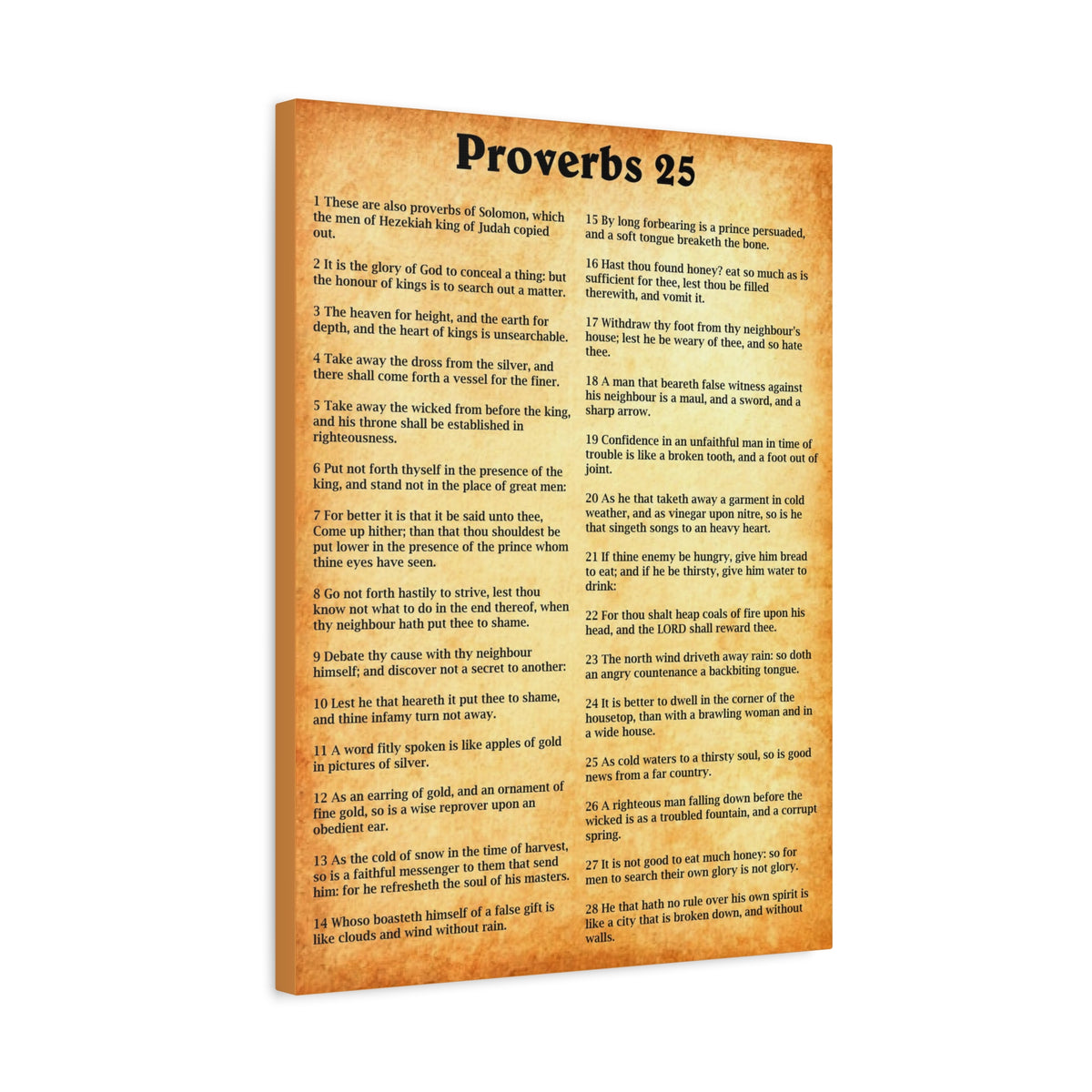Scripture Walls Proverbs Chapter 25 Gold Bible Canvas Christian Wall Art Ready to Hang Unframed-Express Your Love Gifts