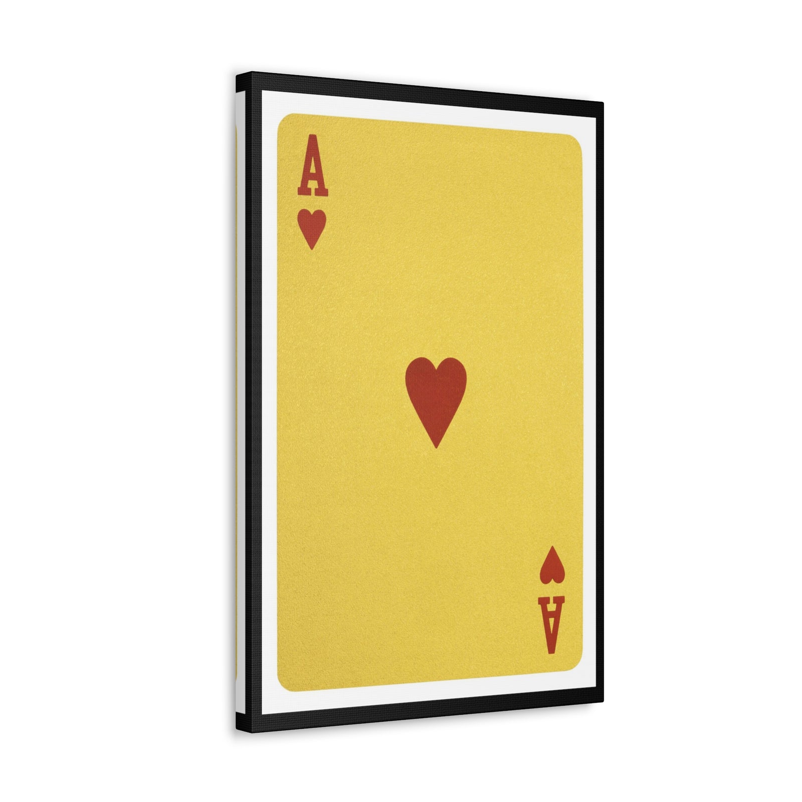 Golden Ace Of Hearts Isolated White Background Playing Card Canvas Wall Art for Home Decor Ready-to-Hang-Express Your Love Gifts