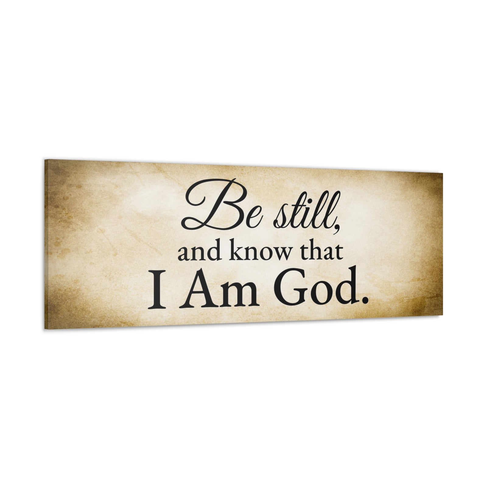 Scripture Walls Be Still Psalm 46:10 Gold Bible Verse Canvas Christian Wall Art Ready to Hang Unframed-Express Your Love Gifts