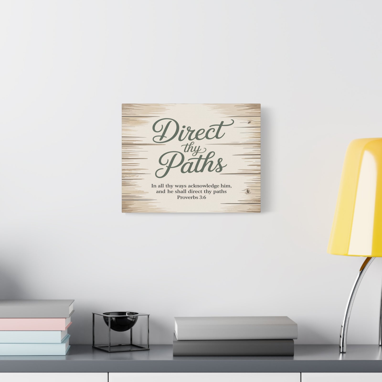 Scripture Canvas Direct Thy Paths Proverbs 3:6 Christian Wall Art Bible Verse Print Ready to Hang-Express Your Love Gifts