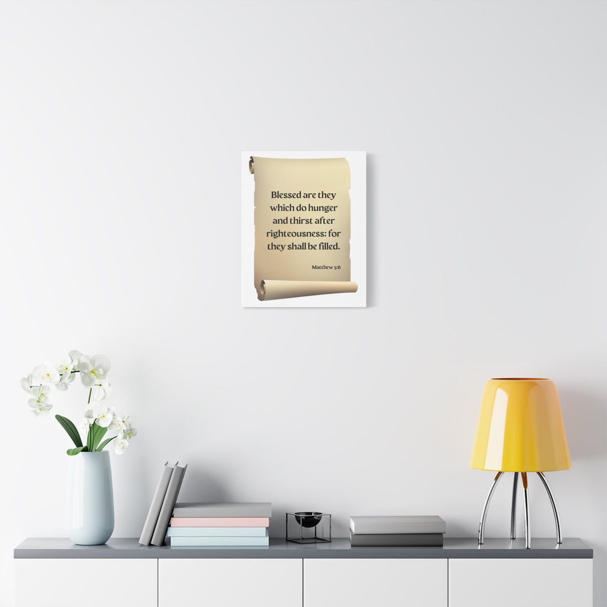 Scripture Walls Righteousness Matthew 5:6 Scroll Bible Verse Canvas Christian Wall Art Ready to Hang-Express Your Love Gifts