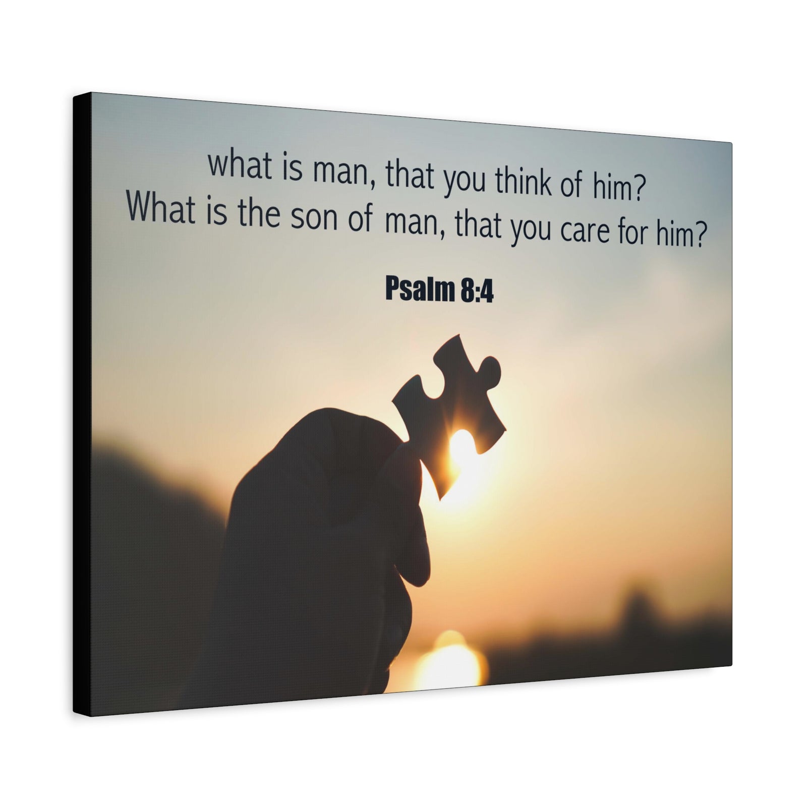 Scripture Canvas What is Man Psalm 8:4 Christian Wall Art Bible Verse Print Ready to Hang-Express Your Love Gifts