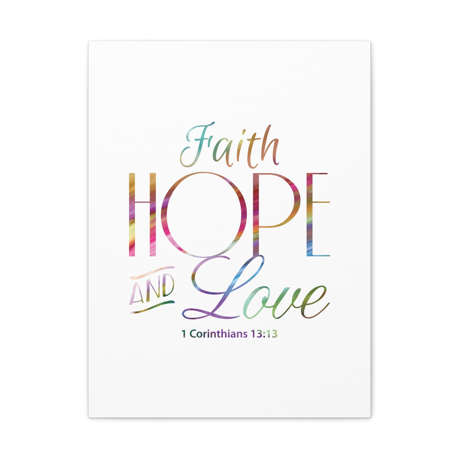 Scripture Canvas Faith Hope And Love 1 Corinthians 13:13 Christian Wall Art Bible Verse Print Ready To Hang-Express Your Love Gifts
