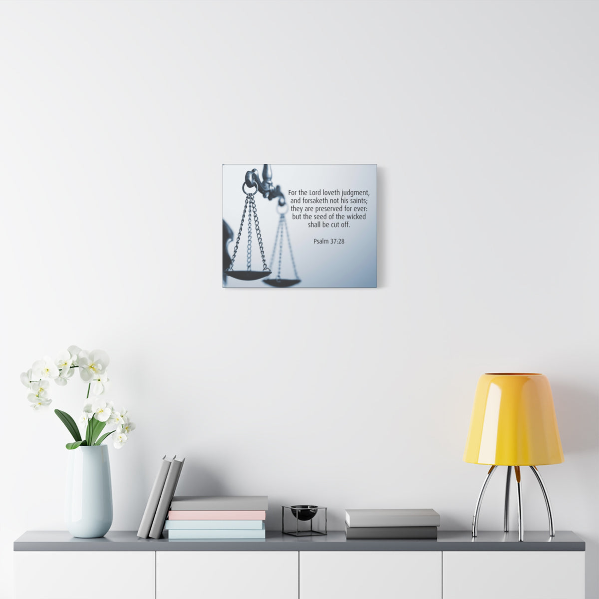 Scripture Canvas Lord Loveth Judgment Psalm 37:28 Christian Wall Art Bible Verse Print Ready to Hang-Express Your Love Gifts