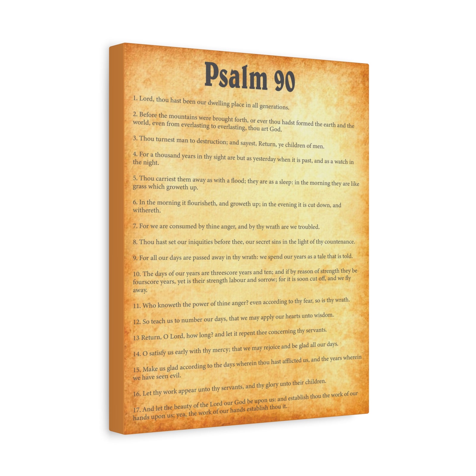 Scripture Walls Psalm 90 Gold Bible Chapter Canvas Christian Wall Art Ready to Hang Unframed-Express Your Love Gifts