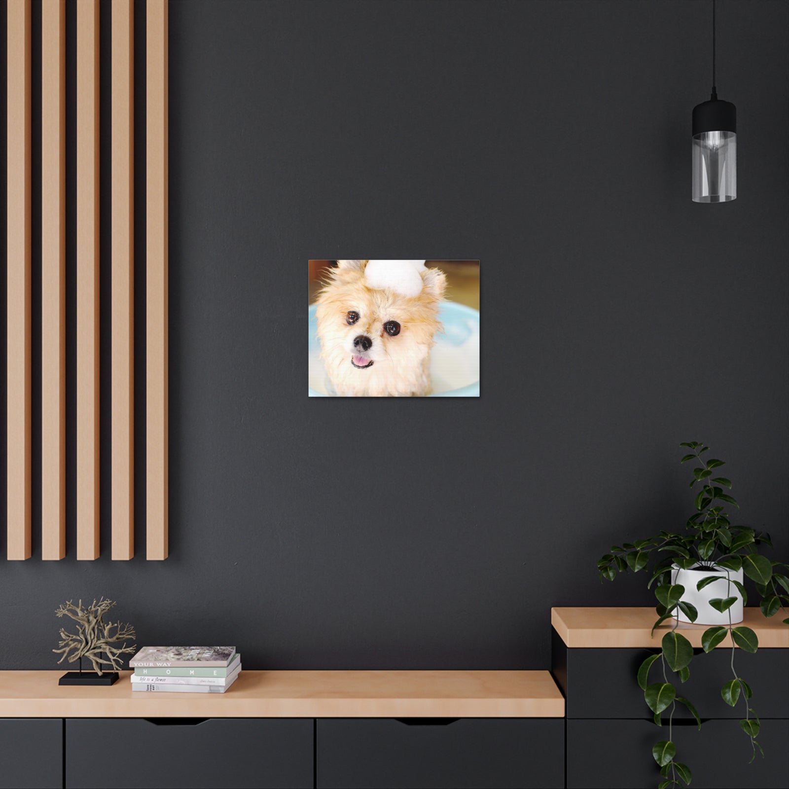 Cute Pomeranian Bathee Canvas Wall Art for Home Decor Ready-to-Hang-Express Your Love Gifts