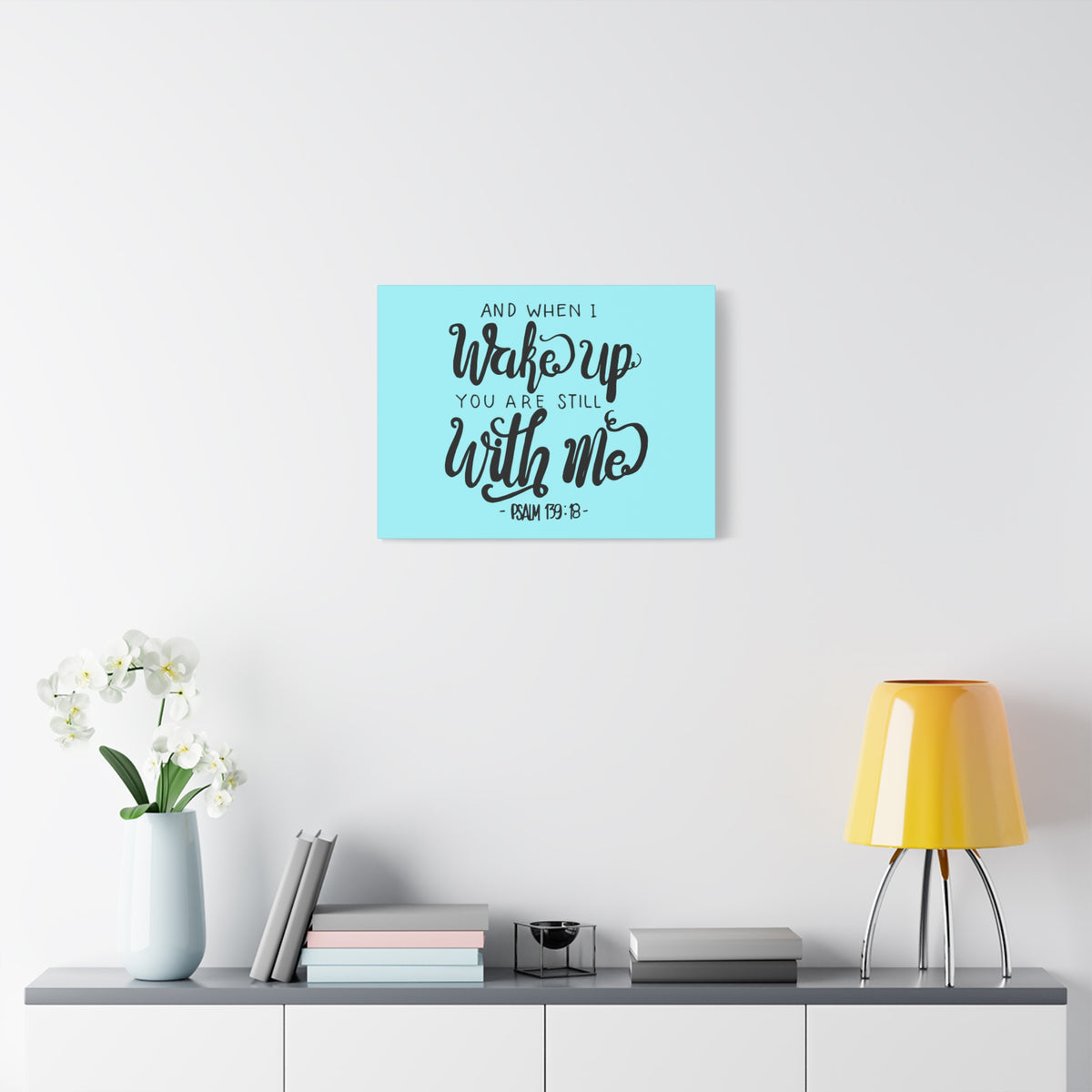 Scripture Canvas Still With Me Psalm 139:18 Christian Wall Art Bible Verse Print Ready to Hang-Express Your Love Gifts
