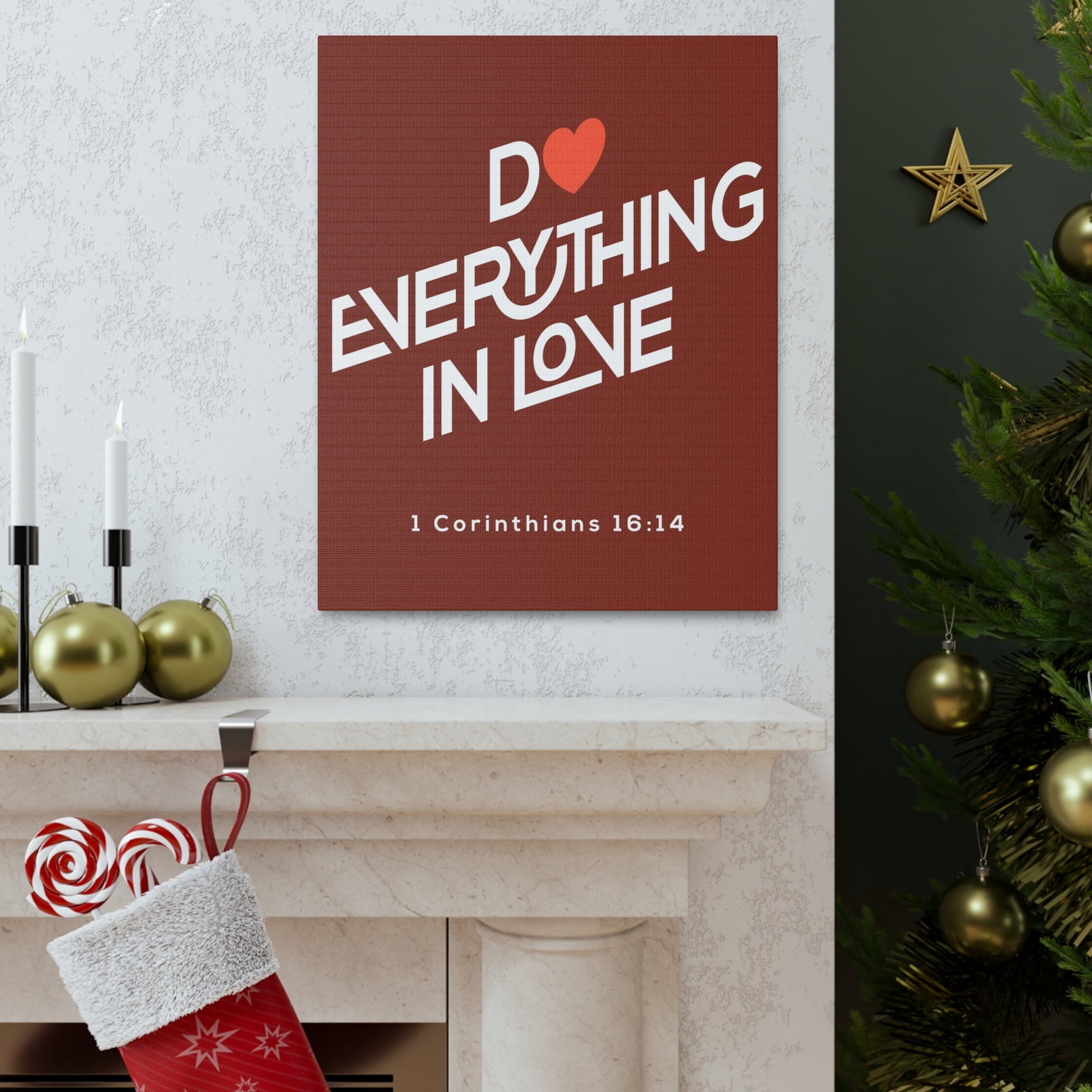 Scripture Canvas Do Everything In Love 1 Corinthians 16:14 Christian Wall Art Bible Verse Print Ready To Hang-Express Your Love Gifts