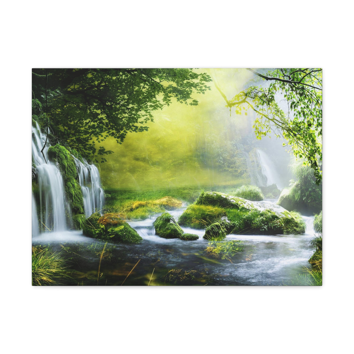 Tropical Forest Falls Nature Wilderness Photography Canvas Wall Art for Home Decor Ready-to-Hang-Express Your Love Gifts