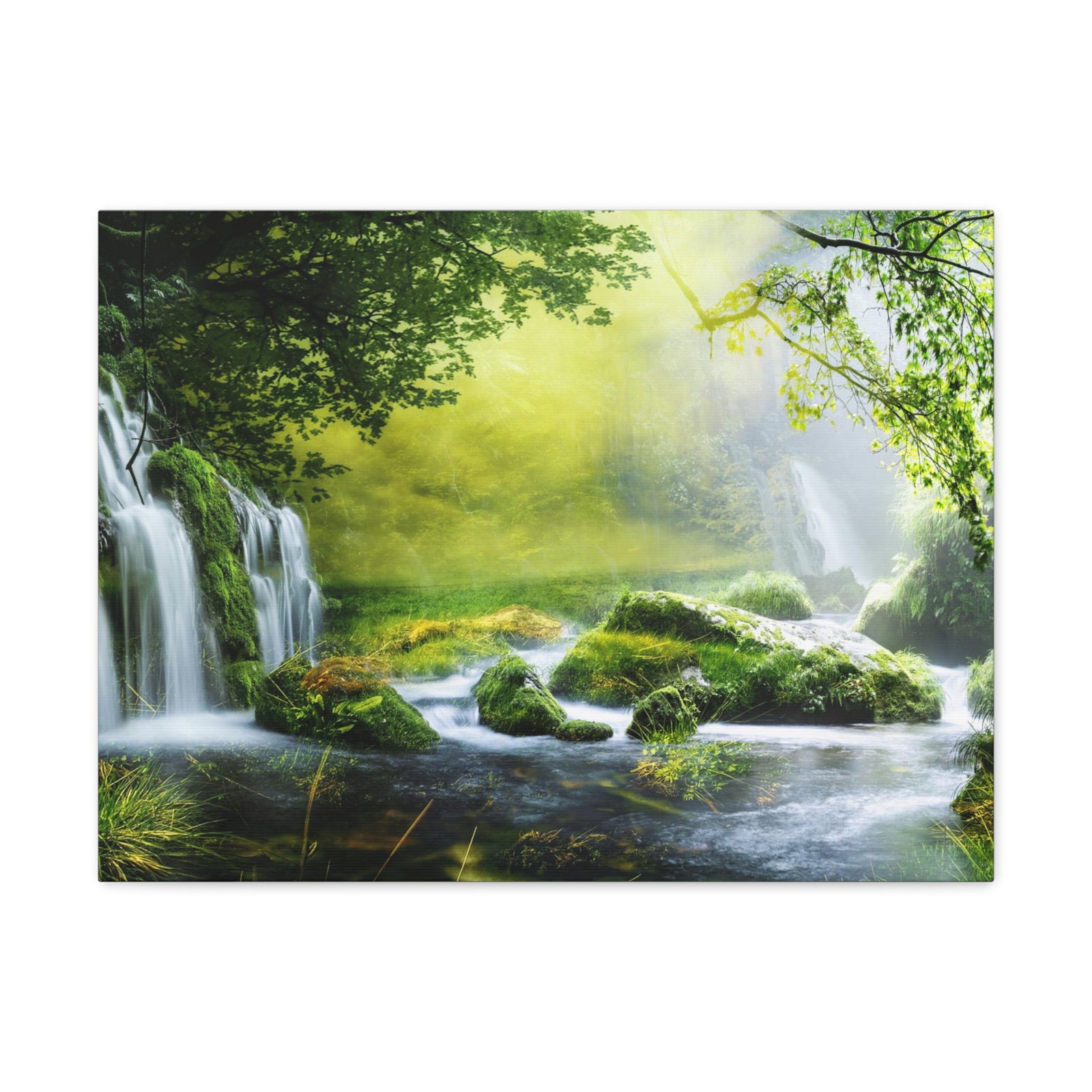 Tropical Forest Falls Nature Wilderness Photography Canvas Wall Art for Home Decor Ready-to-Hang-Express Your Love Gifts