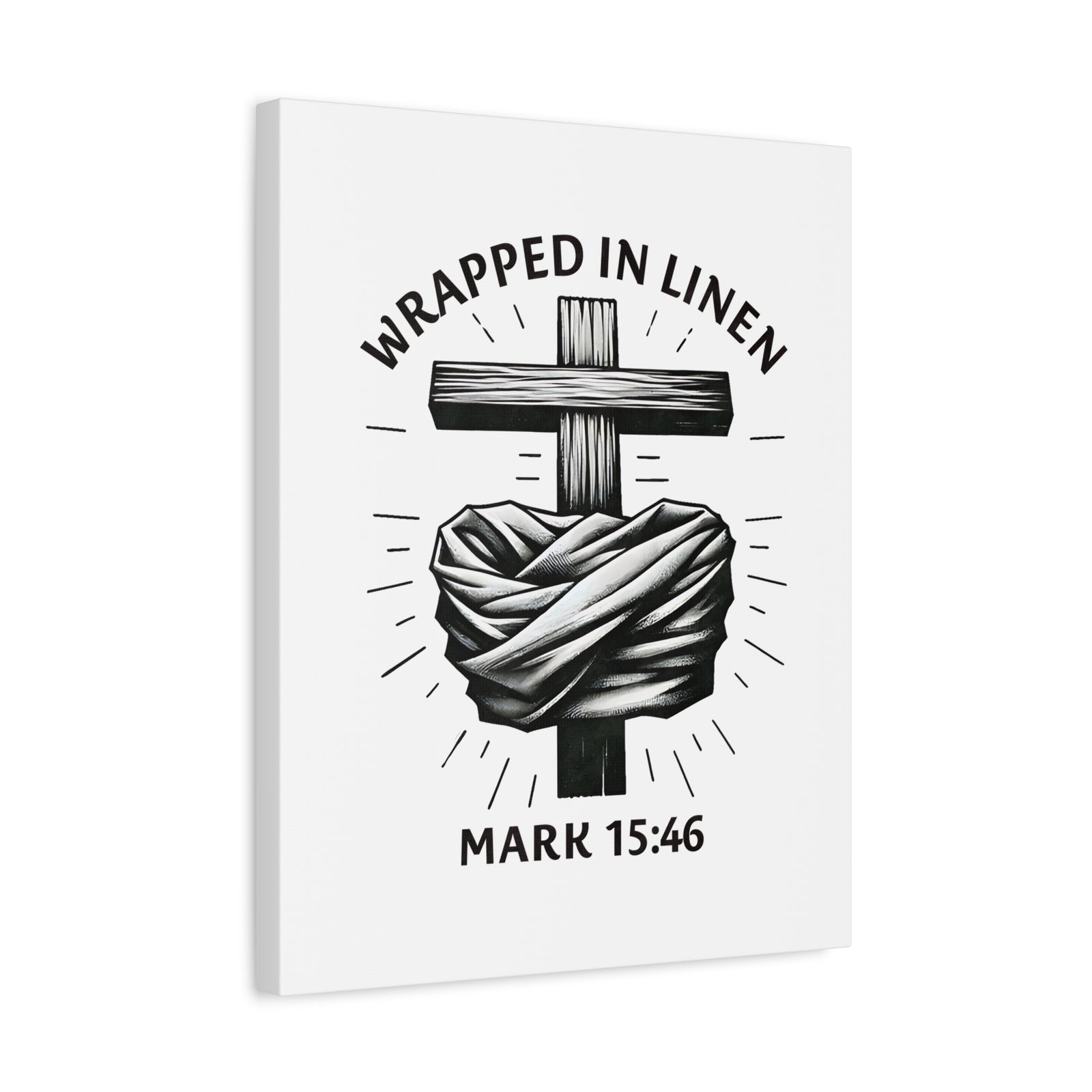 Scripture Walls Mark 15:46 Wrapped in Linen Bible Verse Canvas Christian Wall Art Ready to Hang Unframed-Express Your Love Gifts