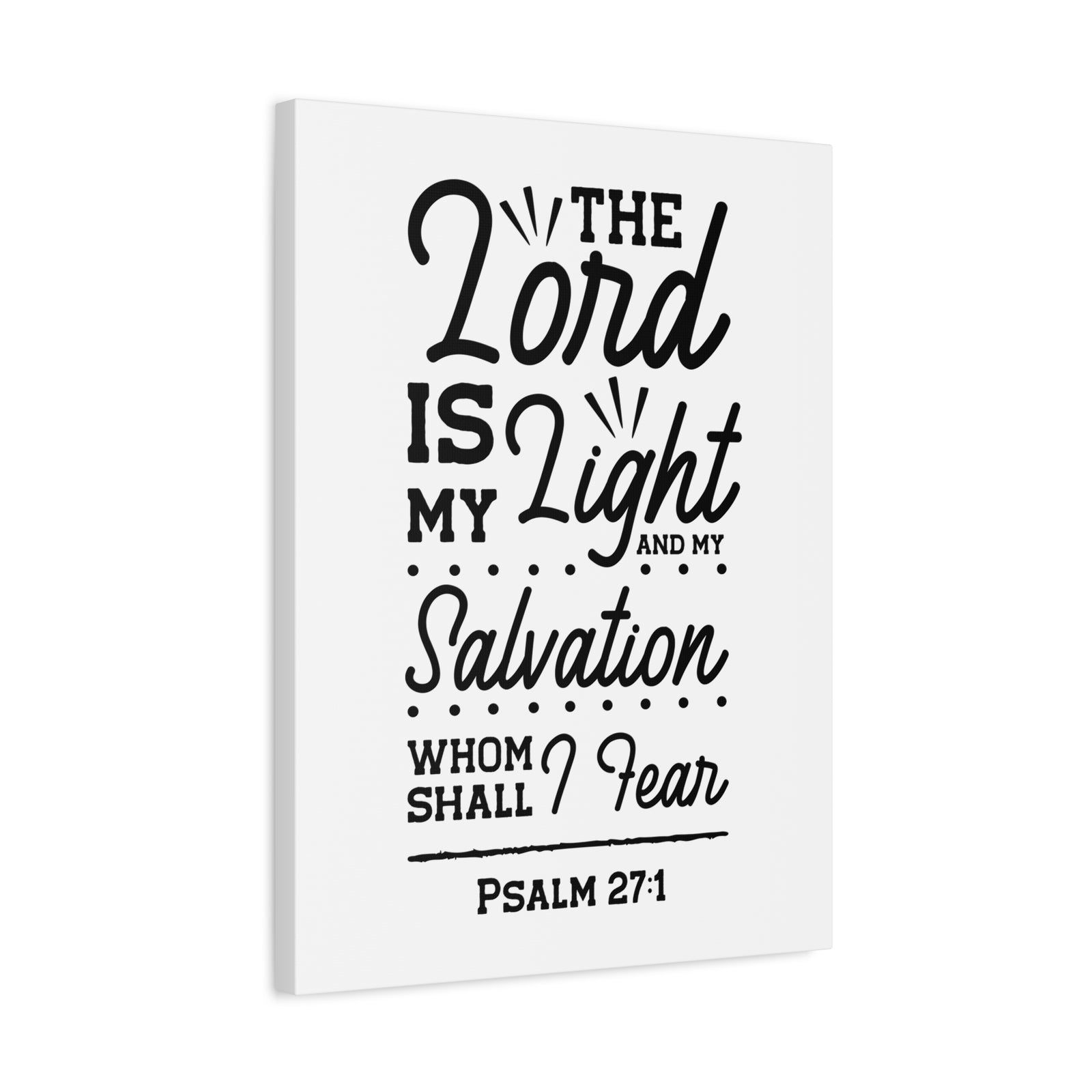 Scripture Canvas Lord Is My Light Psalm 27:1 Christian Wall Art Bible Verse Print Ready to Hang-Express Your Love Gifts