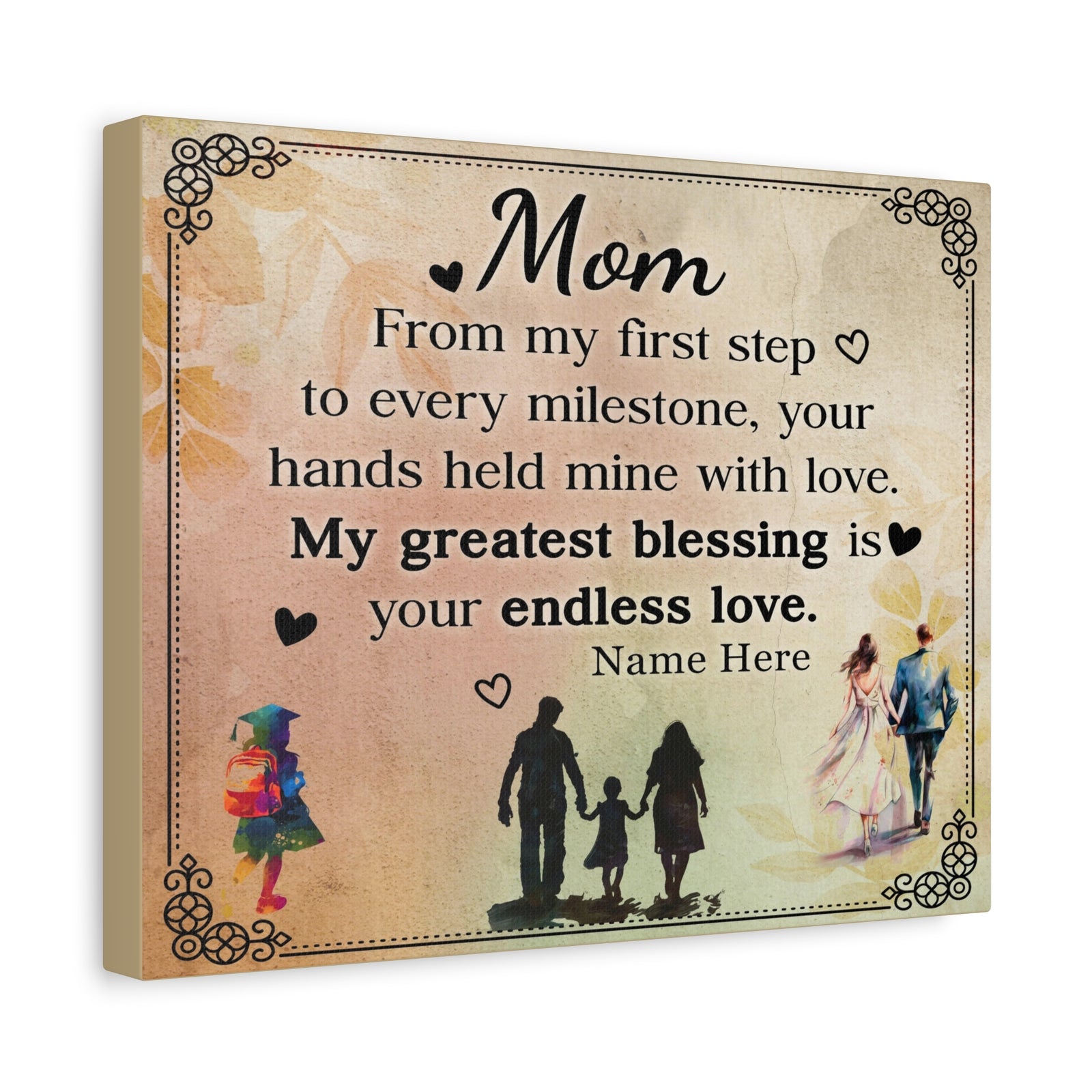 Personalized To Mom My Greatest Blessing is You Inspirational Quote – Elegant Home Décor-Express Your Love Gifts