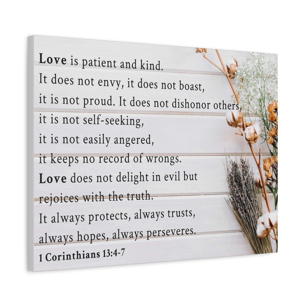 Scripture Walls Love is 1 Corinthians 13:4-7 Bible Verse Canvas Christian Wall Art Ready to Hang Unframed-Express Your Love Gifts
