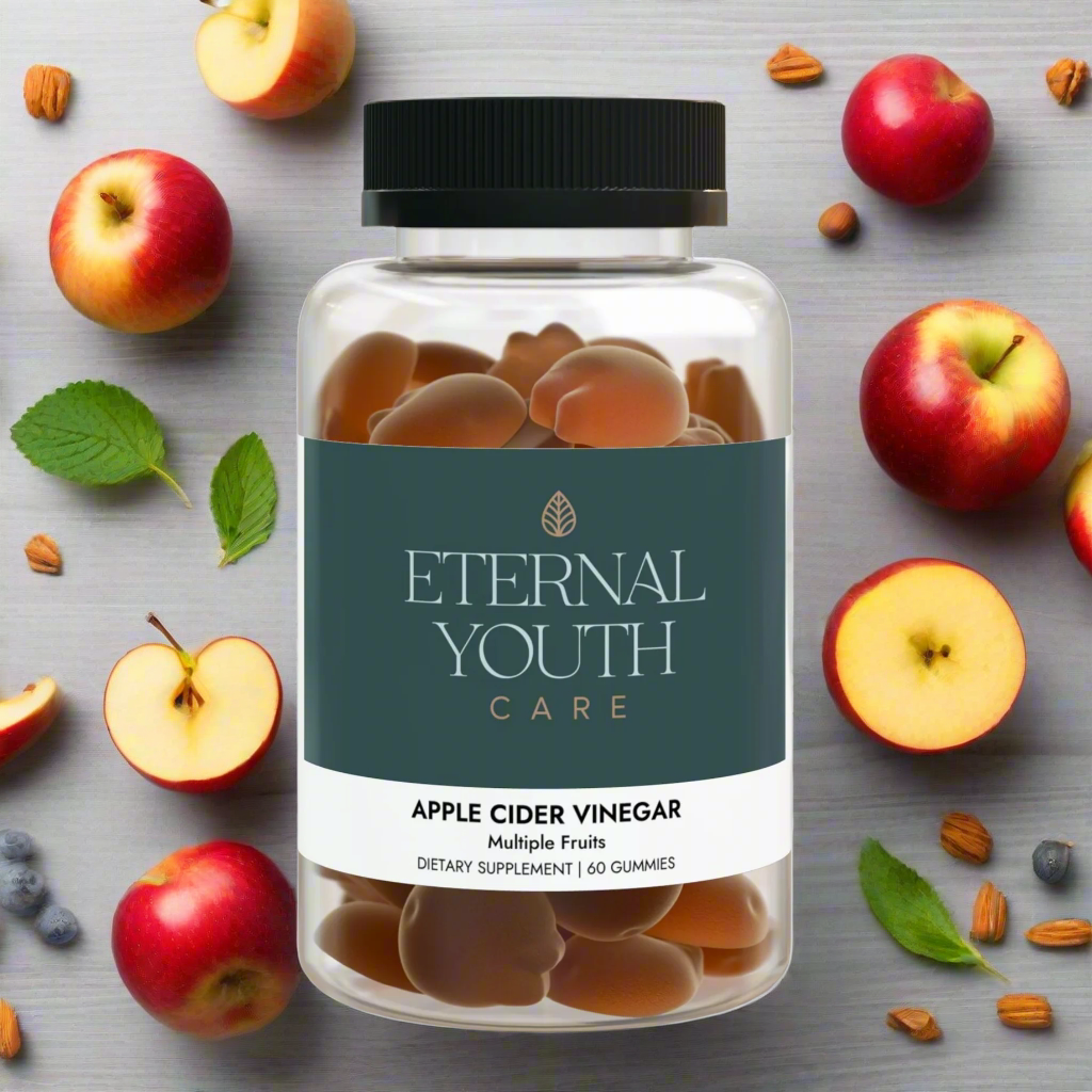 Eternal Youth Care Apple Cider Vinegar Gummies – Multi-Fruit Flavor 60 Vegan, Non-GMO Gummies for Energy & Wellness-Express Your Love Gifts