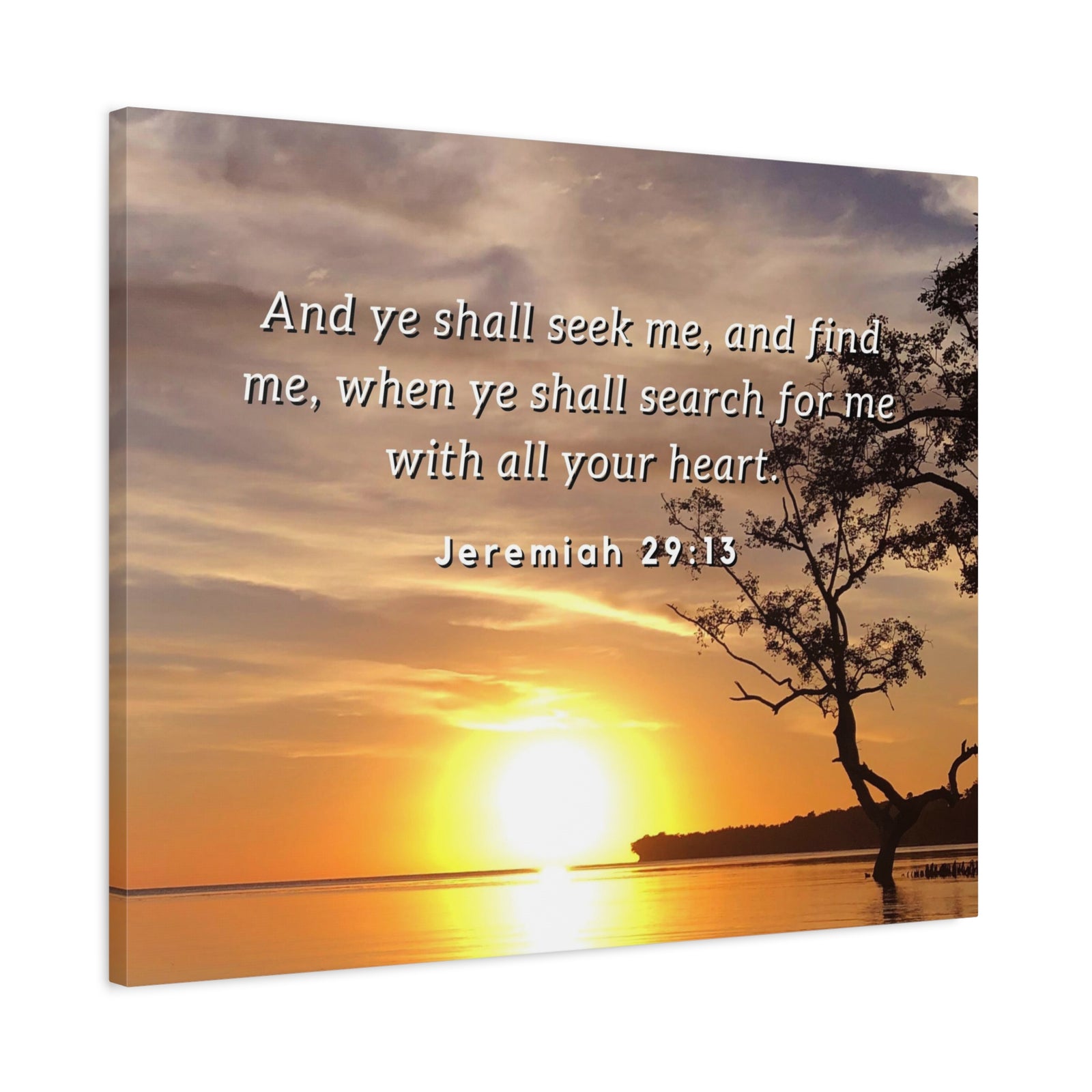 Scripture Walls All Your Heart Jeremiah 29:13 Bible Verse Canvas Christian Wall Art Ready to Hang-Express Your Love Gifts
