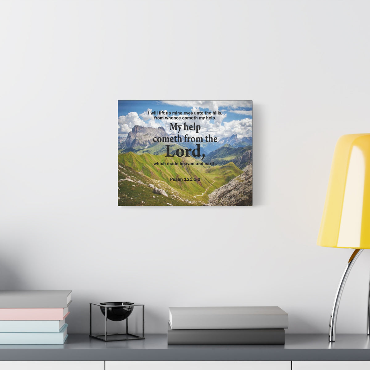 Bible Verse Canvas My Help is God Psalm 121:1-2 Wall Art Christian Home Decor-Express Your Love Gifts