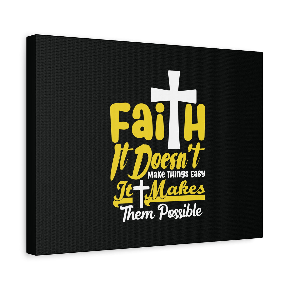 Scripture Canvas Faith Yellow Luke 1:37 Christian Wall Art Bible Verse Print Ready to Hang-Express Your Love Gifts