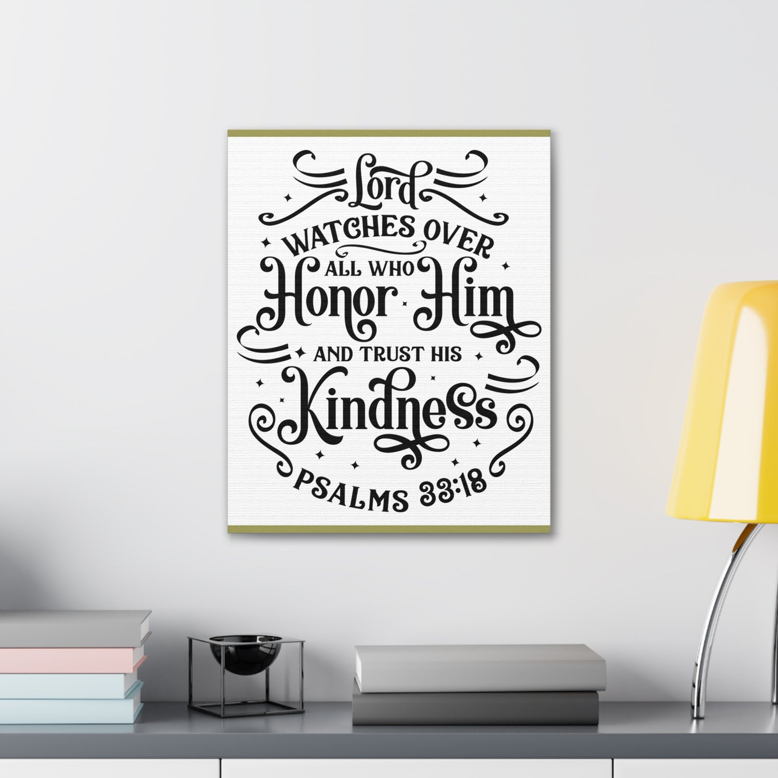 Scripture Walls Lord Watches Over All Who Honor Him Psalms 33:18 Bible Verse Canvas Christian Wall Art Ready To Hang-Express Your Love Gifts