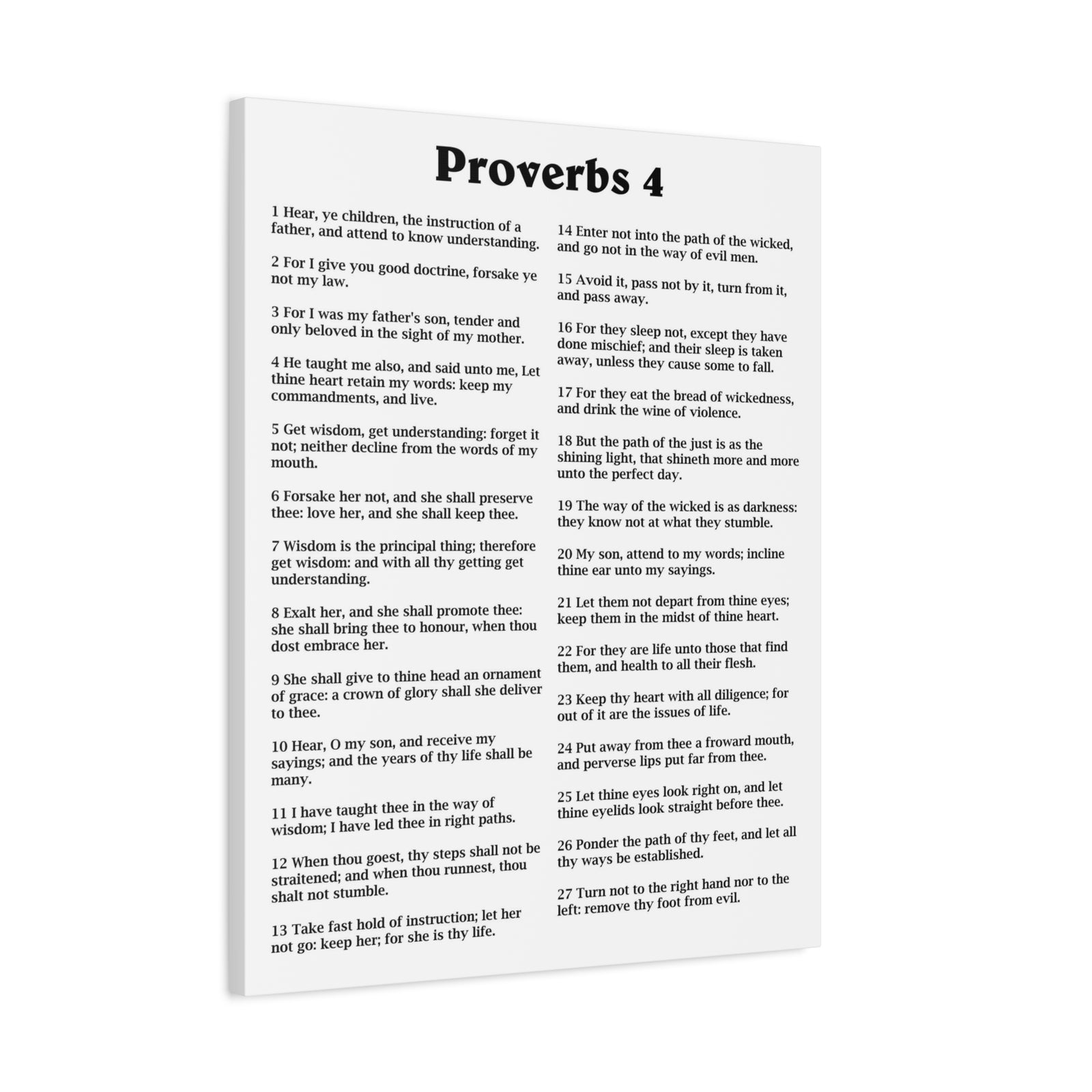 Scripture Walls Proverbs Chapter 4 White Bible Canvas Christian Wall Art Ready to Hang Unframed-Express Your Love Gifts