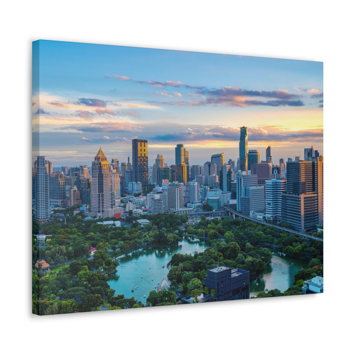 Bangkok Daytime Skyline Canvas Artwork High-Quality Breathtaking Stunning Cityscape for Home Decor Ready to Hang-Express Your Love Gifts