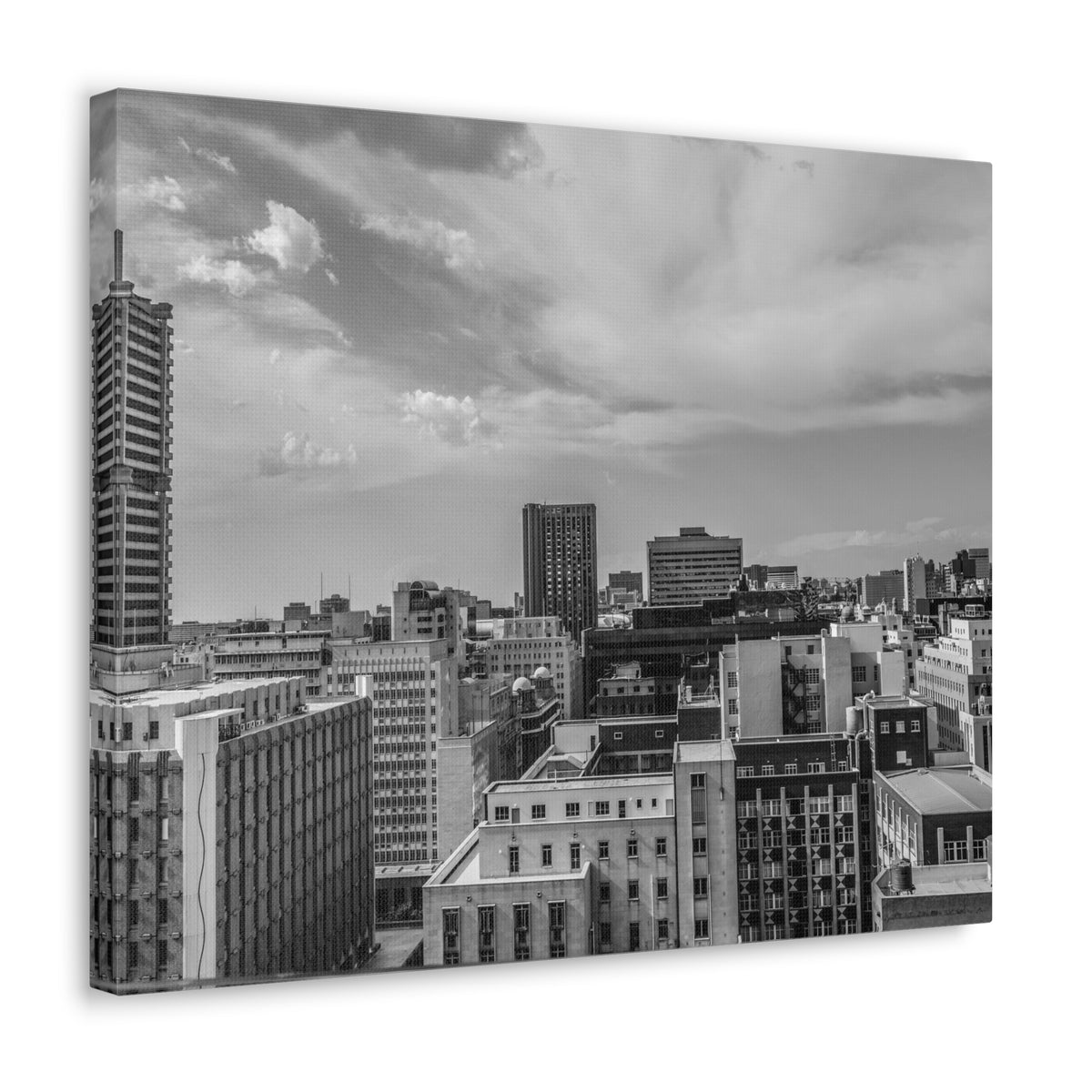 Johannesburg Black And White Skyline Canvas Artwork High-Quality Breathtaking Stunning Cityscape for Home Decor Ready to Hang-Express Your Love Gifts