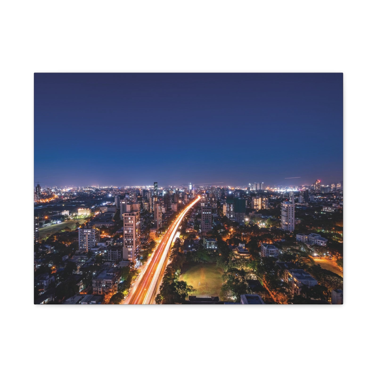Mumbai Night Skyline Canvas Artwork High-Quality Breathtaking Stunning Cityscape for Home Decor Ready to Hang-Express Your Love Gifts