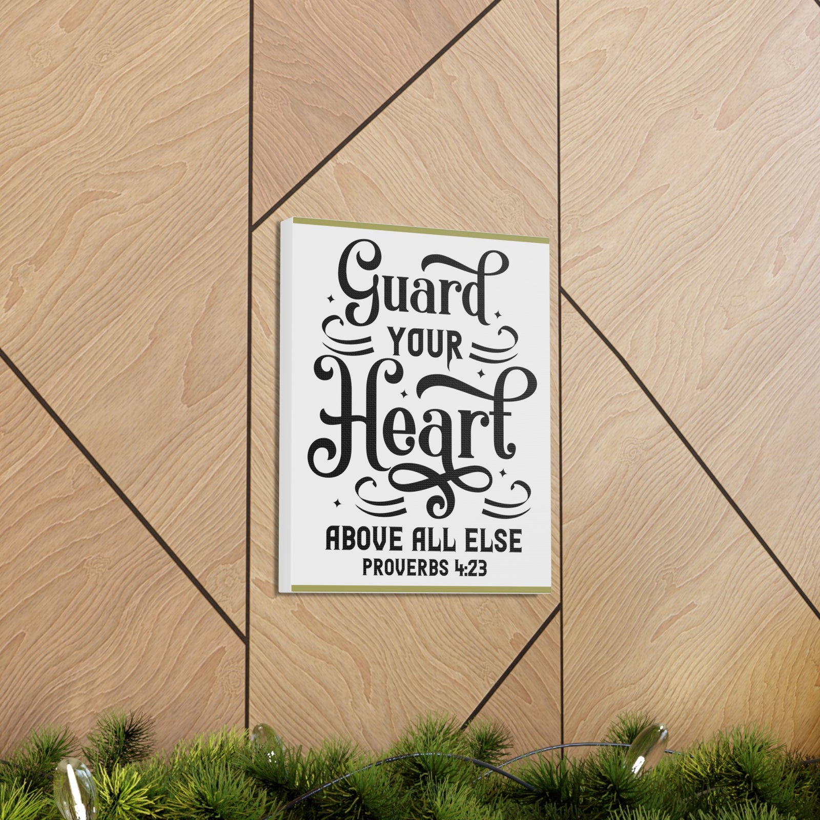 Scripture Canvas Guard Your Heart Above All Else Proverbs 4:23 Christian Wall Art Bible Verse Print Ready To Hang-Express Your Love Gifts