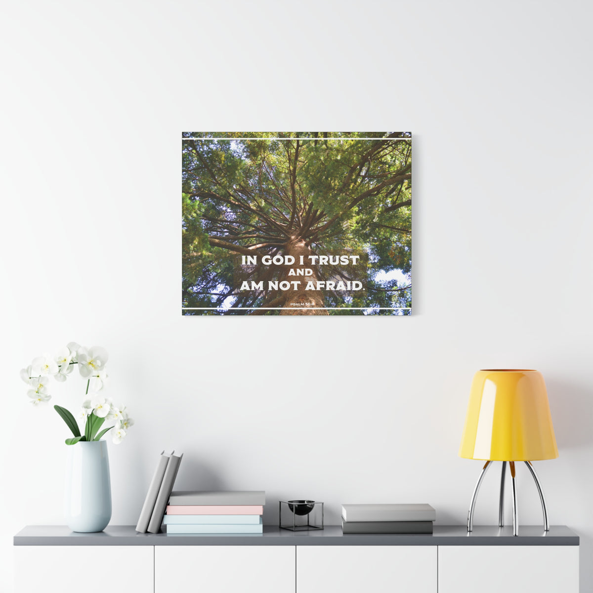 Scripture Walls In God I Trust Psalm 56:4 Bible Verse Canvas Christian Wall Art Ready to Hang-Express Your Love Gifts