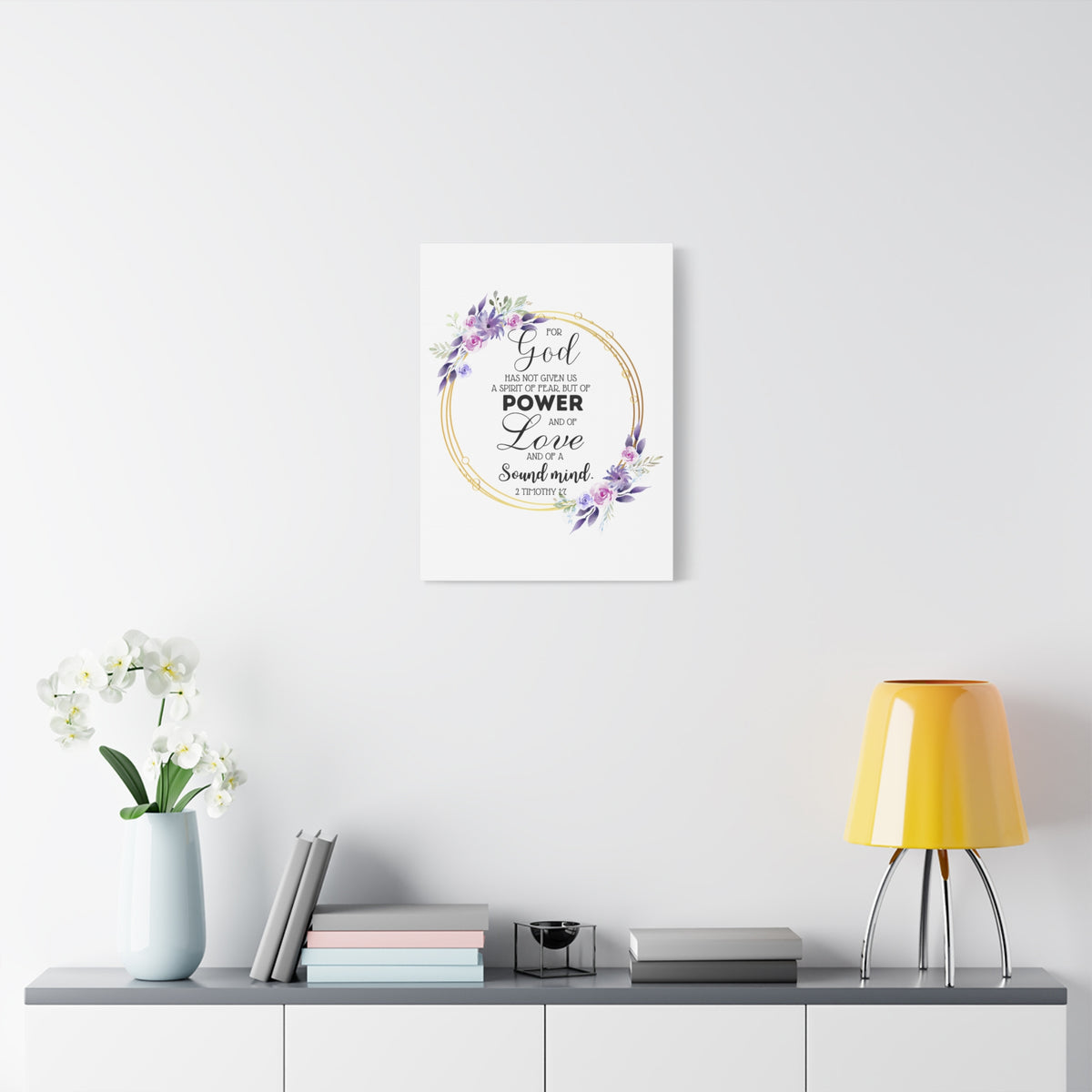 Scripture Walls 2 Timothy 1:7 Power Bible Verse Canvas Christian Wall Art Ready to Hang Unframed-Express Your Love Gifts