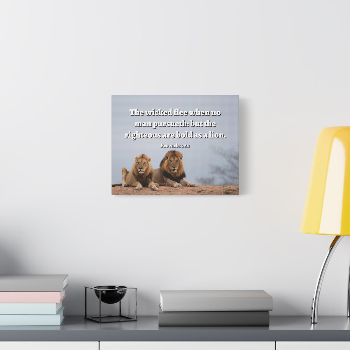 Scripture Walls The Righteous Proverbs 28:1 Bible Verse Canvas Christian Wall Art Ready to Hang-Express Your Love Gifts
