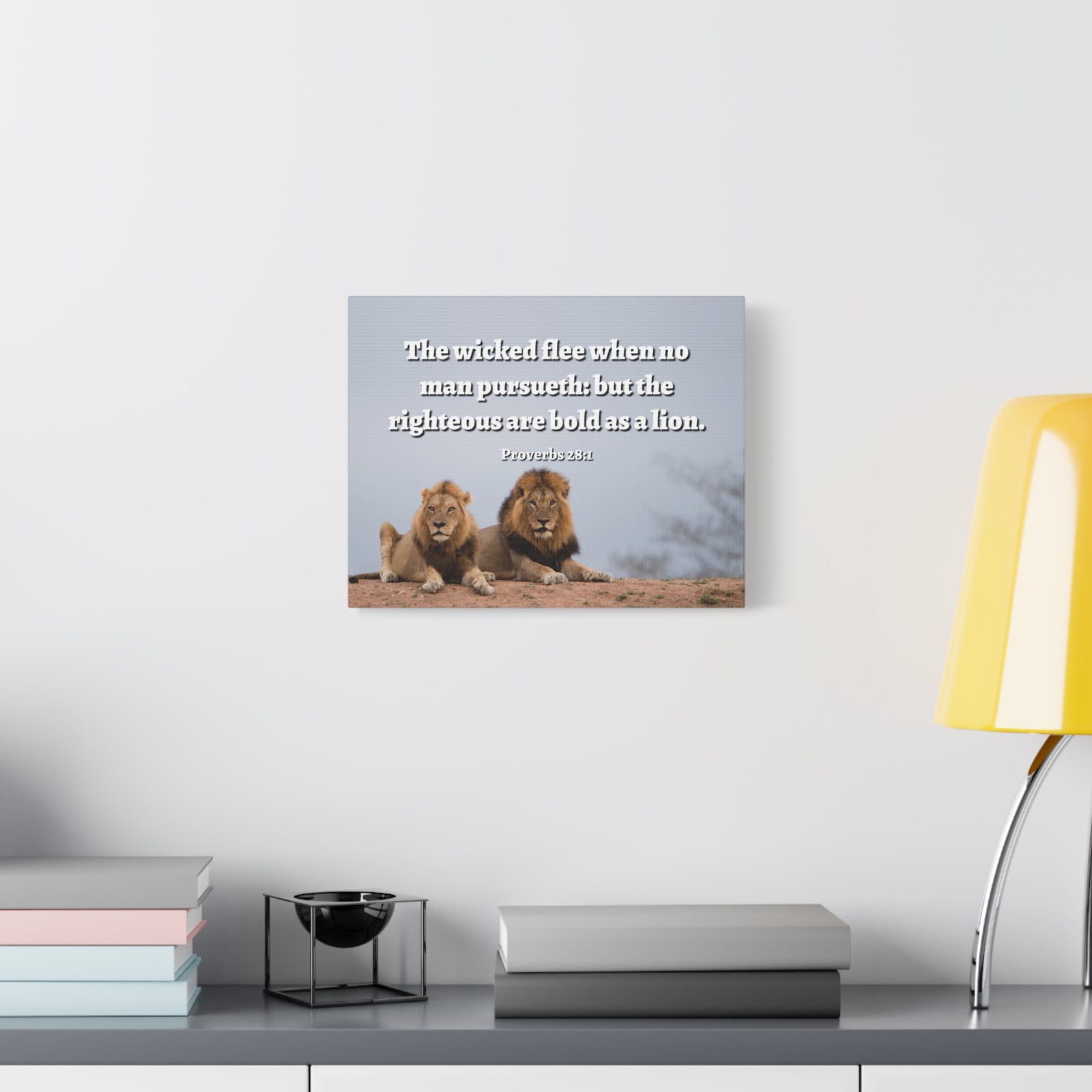 Scripture Walls The Righteous Proverbs 28:1 Bible Verse Canvas Christian Wall Art Ready to Hang-Express Your Love Gifts