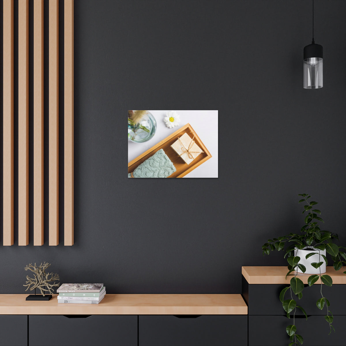 Top View Bath Forest Floral Nature Photography Canvas Wall Art for Home Decor Ready-to-Hang-Express Your Love Gifts