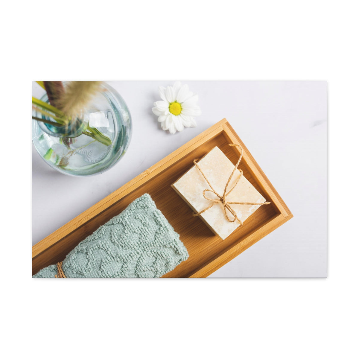 Top View Bath Forest Floral Nature Photography Canvas Wall Art for Home Decor Ready-to-Hang-Express Your Love Gifts