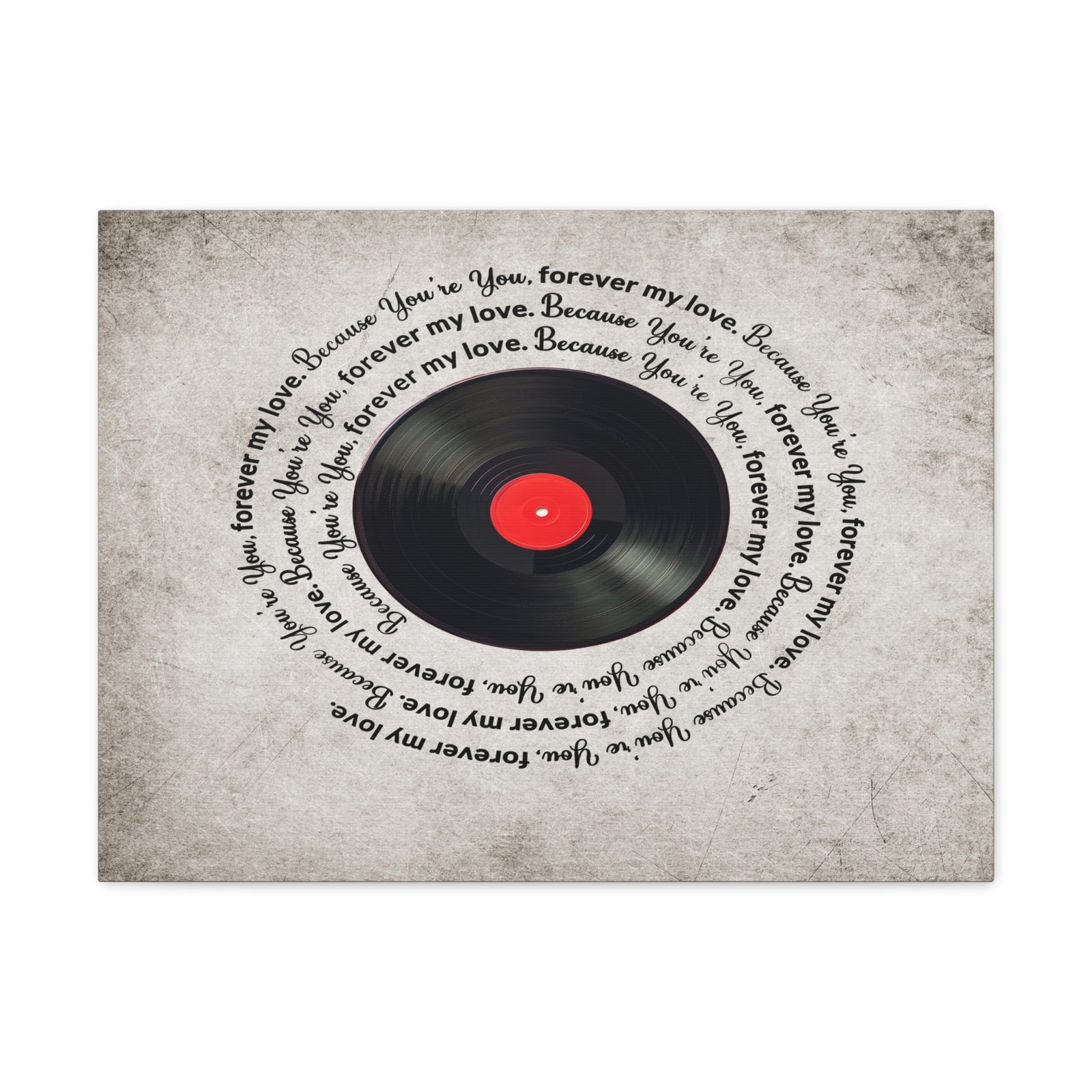 To My Wife Forever My Love Vinyl Record Canvas Wall Art – Perfect Gift for Music Lovers & Soulmates-Express Your Love Gifts