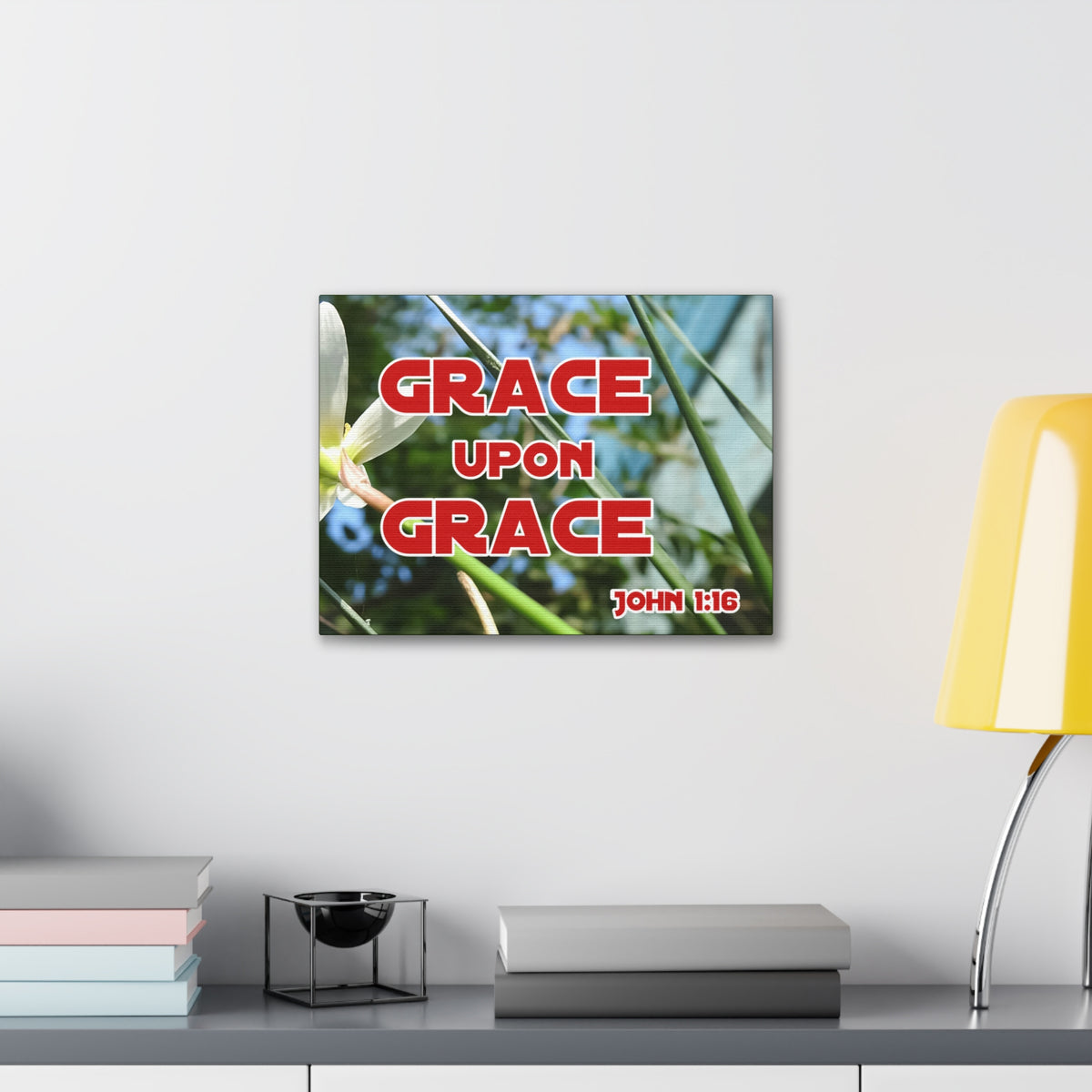 Scripture Walls Grace Upon Grace John 1:16 Bible Verse Canvas Christian Wall Art Ready to Hang-Express Your Love Gifts