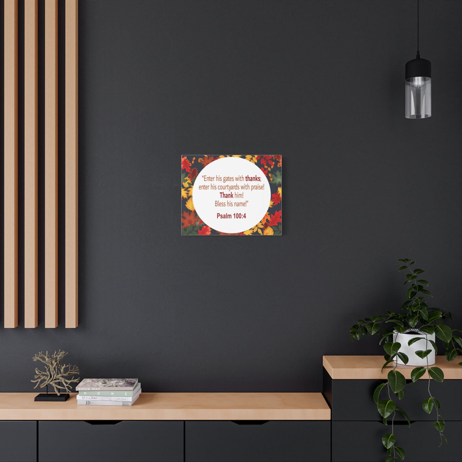 Scripture Walls Gates With Thanks Psalm 100:4 Bible Verse Canvas Christian Wall Art Ready to Hang-Express Your Love Gifts