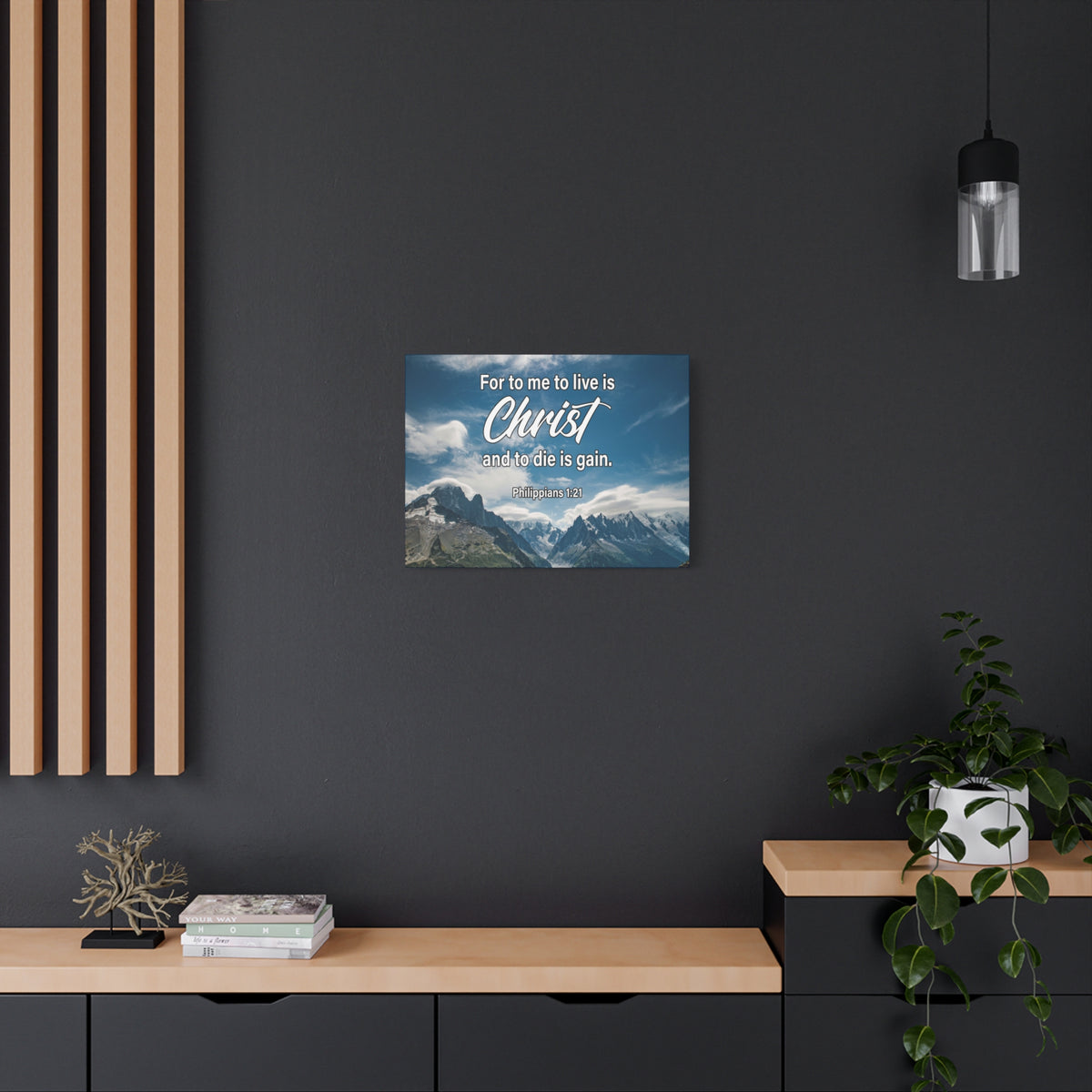 Bible Verse Canvas To Live is Christ Philippians 1:21 Wall Art Christian Home Decor-Express Your Love Gifts