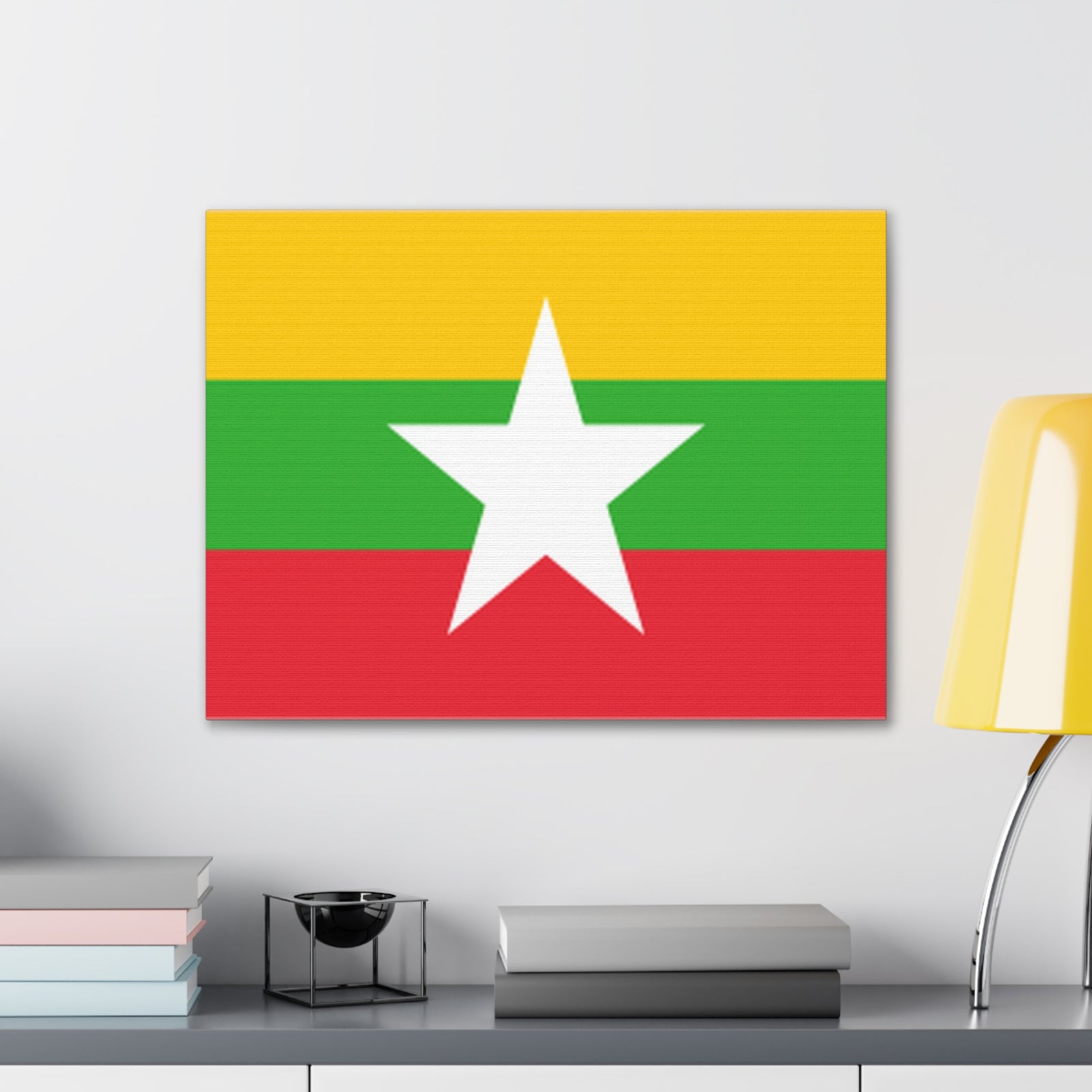 Myanmar Country Flag Canvas Vibrant Wall Art Unframed Home Decor-Express Your Love Gifts