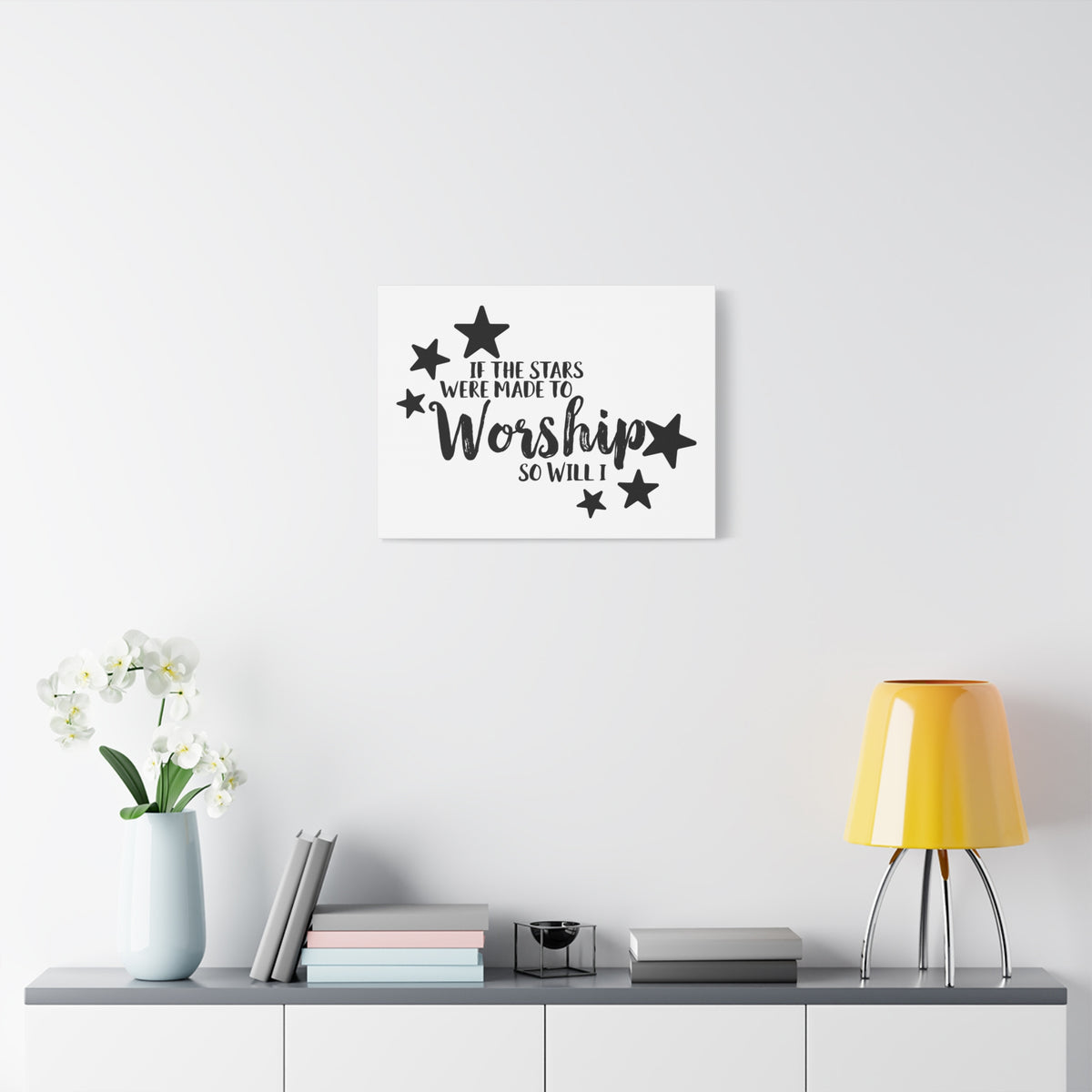 Scripture Canvas If The Stars Were Made To Worship So Will I Psalms 148:3-6 Christian Wall Art Print Ready to Hang-Express Your Love Gifts