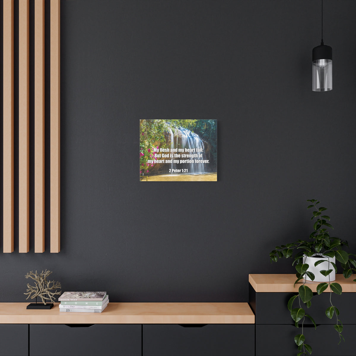 Scripture Canvas My Flesh and My Heart Psalm 73:26 Christian Wall Art Bible Verse Print Ready to Hang-Express Your Love Gifts