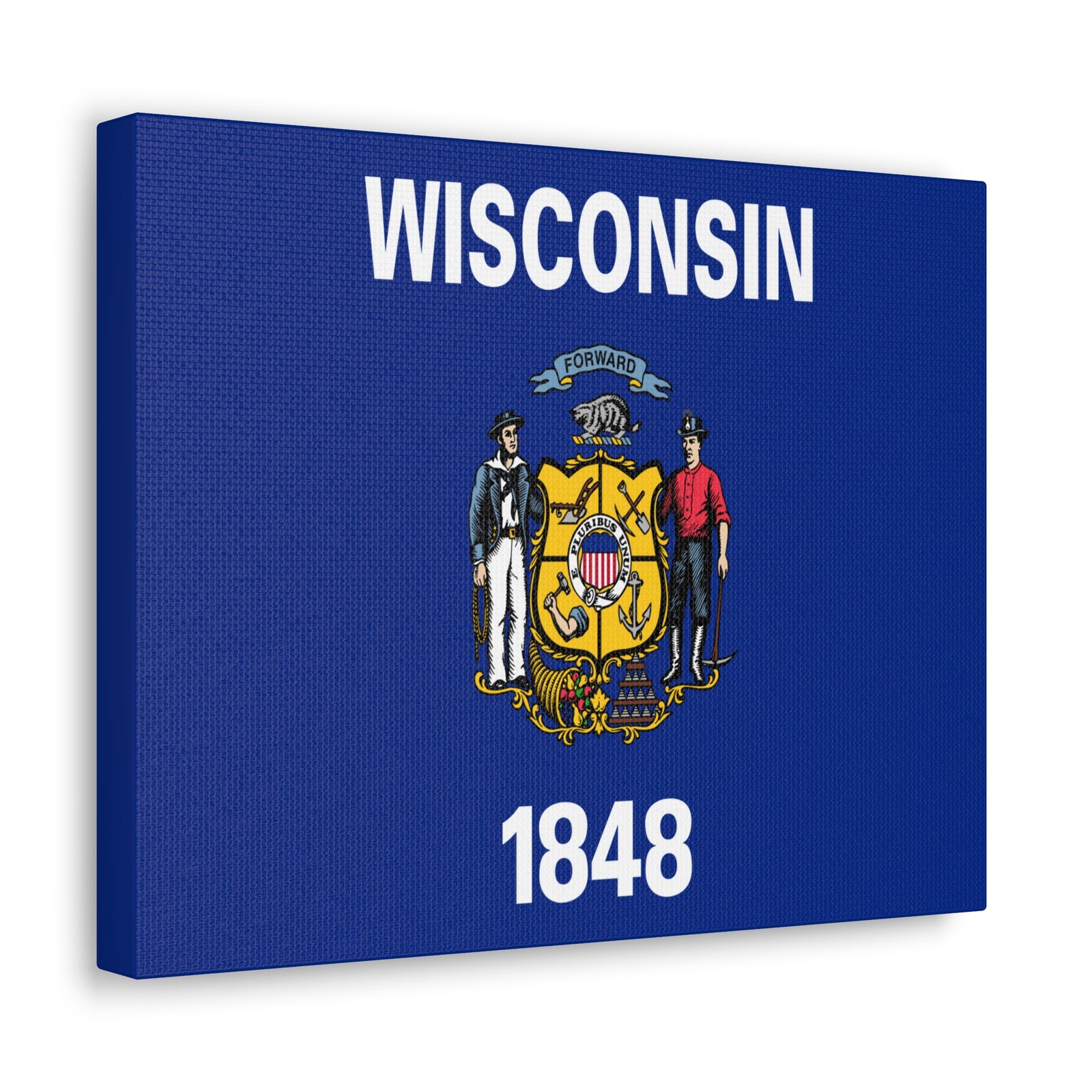 Wisconsin Stage Flag Canvas Vibrant Wall Art Unframed Home Decor-Express Your Love Gifts